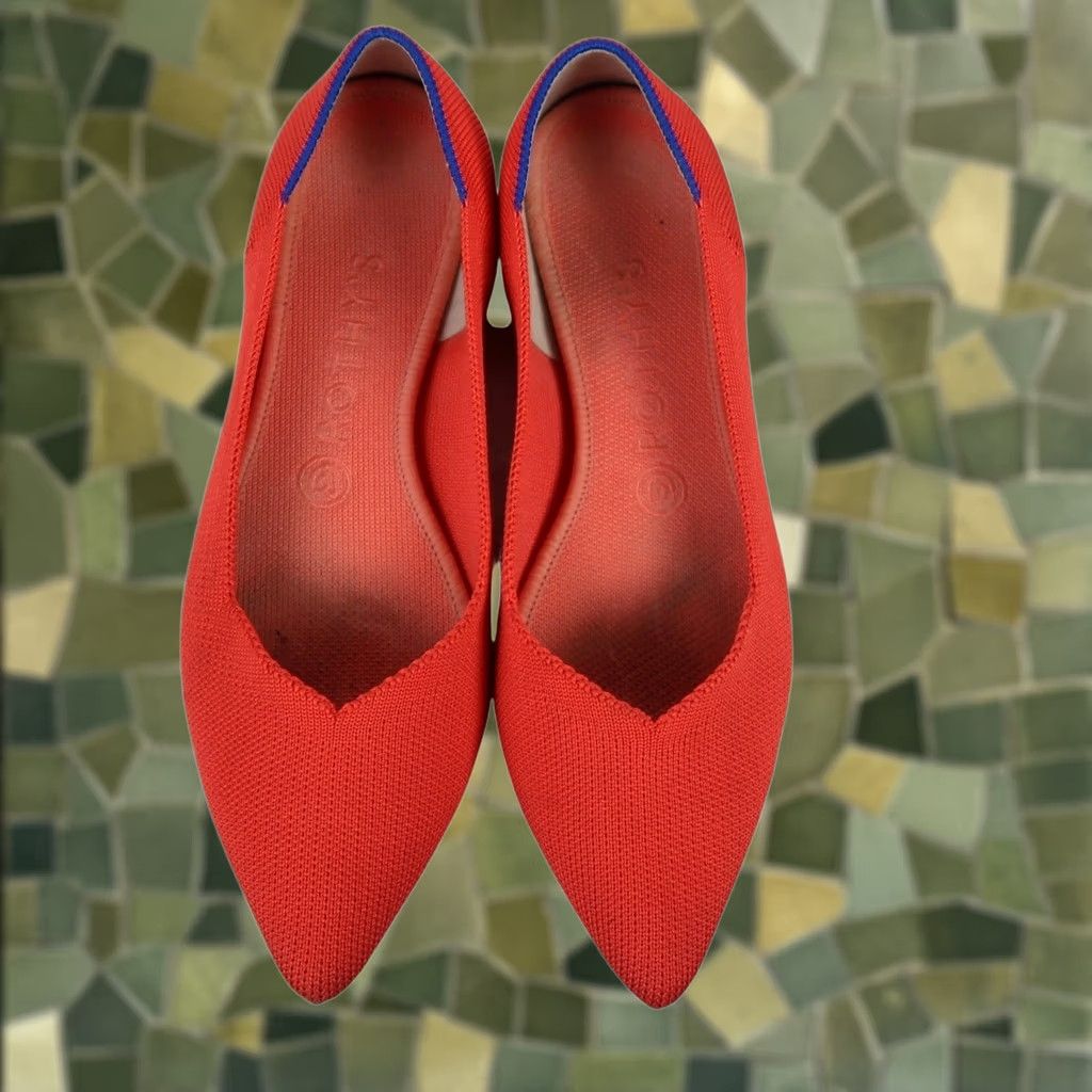 Rothy's Rothy's Point Ballet Flats Orange-Red Knit Size 8.5 Women Flat Pointed Toe Casual Spring Summer Size US 9 / IT 39 - 1 Thumbnail