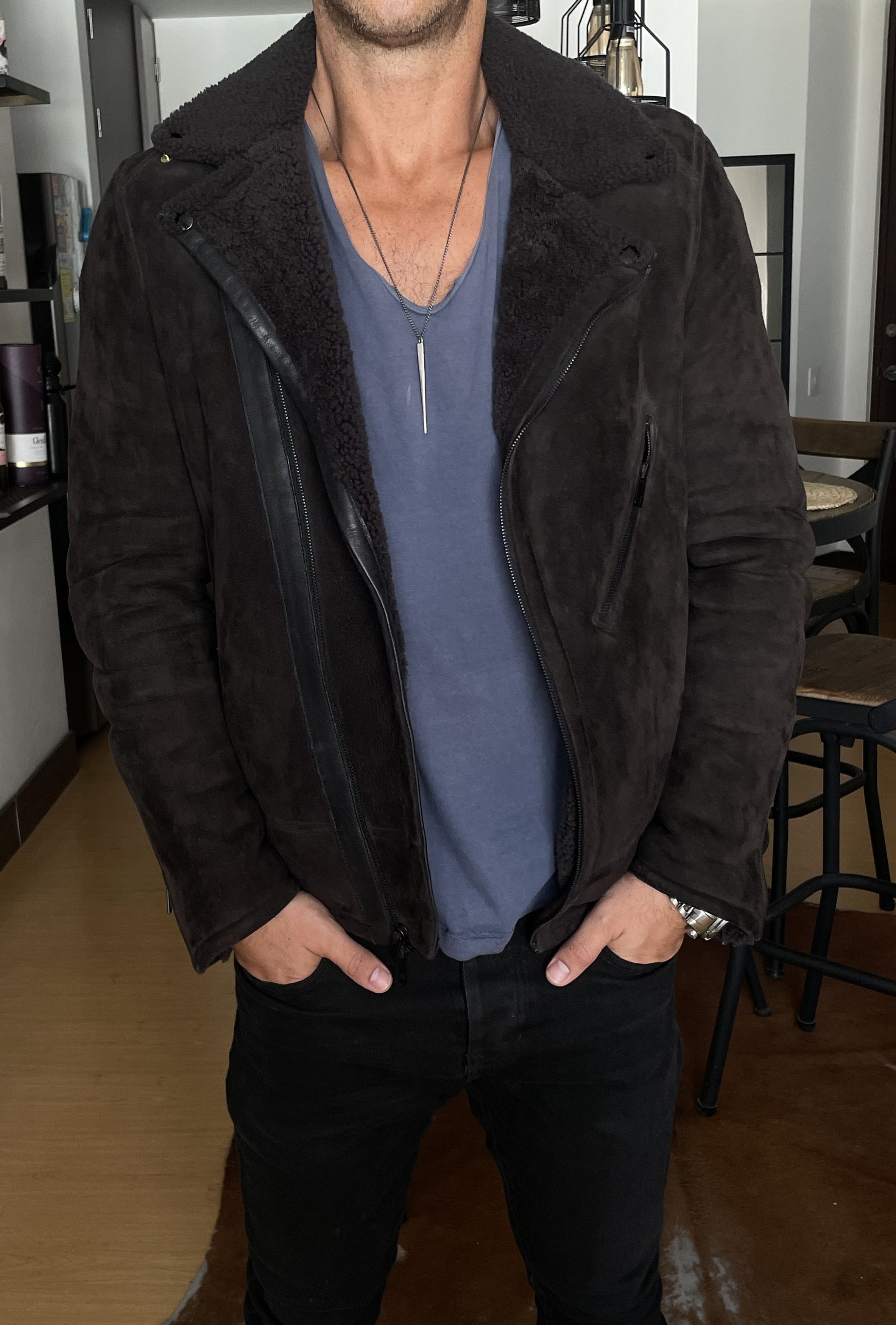 Rag & Bone $2295 Rag & Bone Shearling Leather Jacket Varvatos Sandro Size US M / EU 48-50 / 2 - 5 Thumbnail