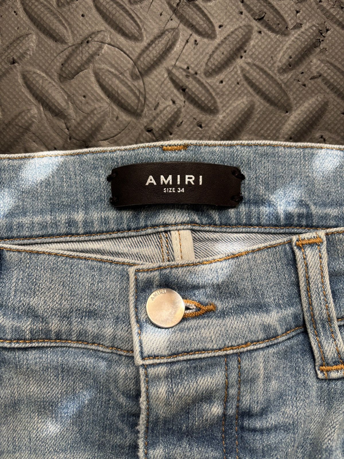 Amiri Amiri Mx1 Green/Black Plaid Patches Blue Denim Jeans Size US 34 / EU 50 - 3 Thumbnail