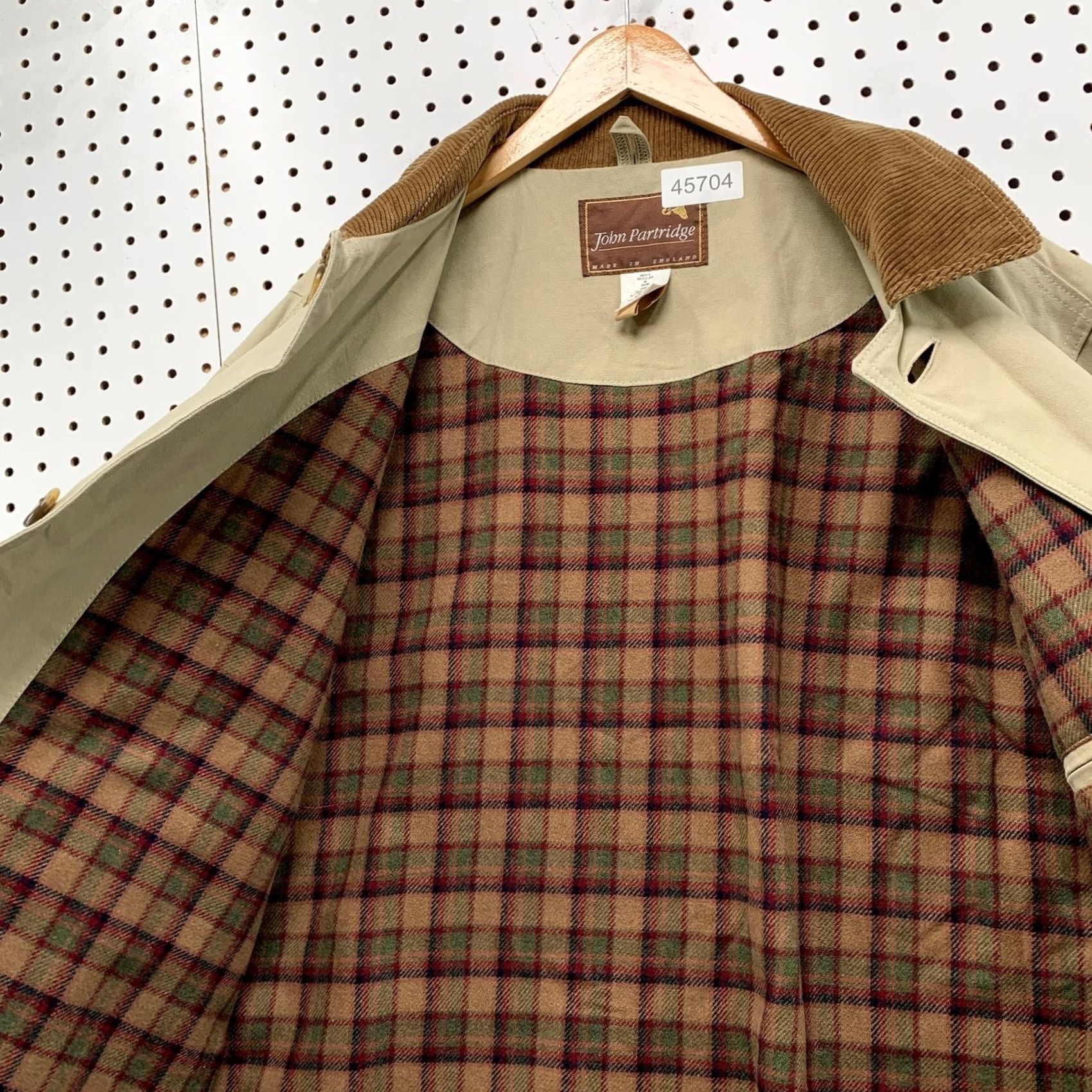 Vintage John Partridge Coat Men M Beige Canvas Corduroy Collar England Size US M / EU 48-50 / 2 - 3 Thumbnail