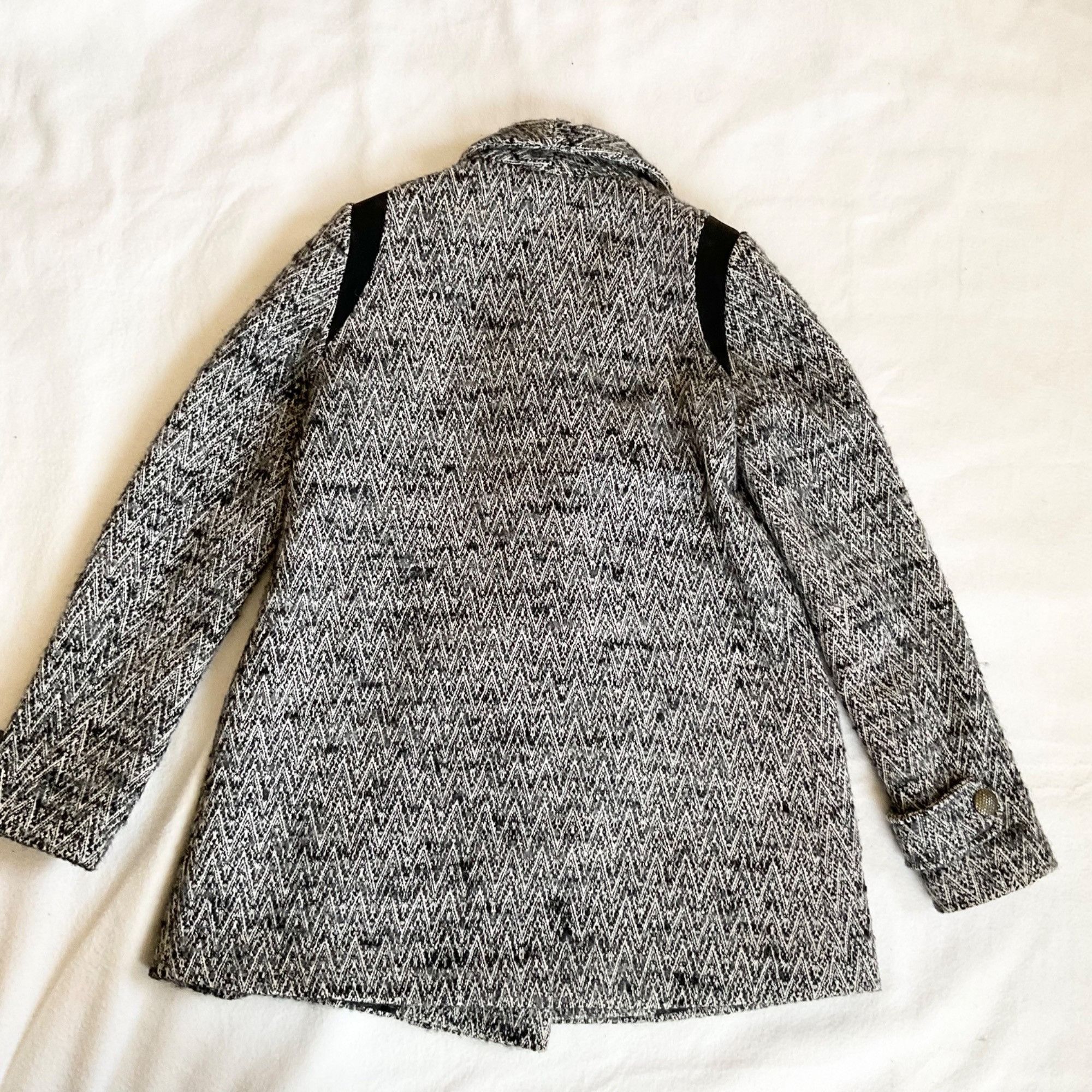 Sezane Sezane black gray tweed coat blazer wool jacket SZ S bust 35 Size XS / US 0-2 / IT 36-38 - 7 Thumbnail