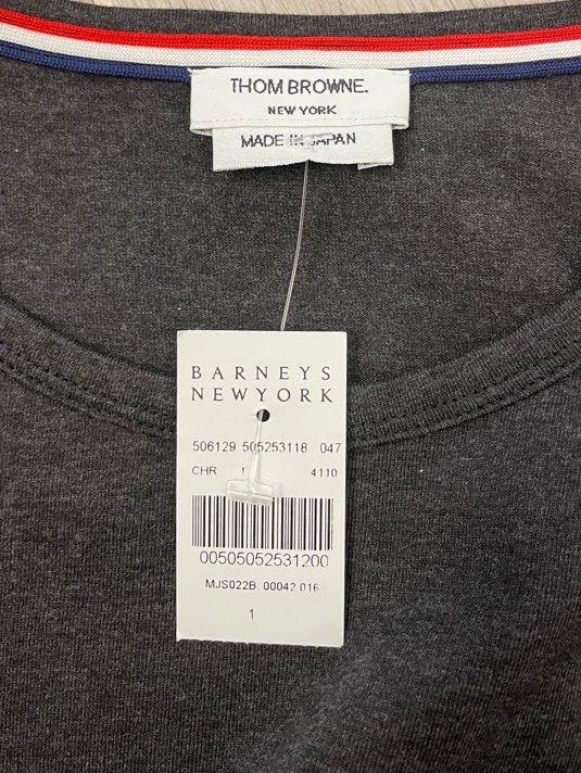 Thom Browne Thom Browne Dark gray striped long sleeve T-shirt Size US S / EU 44-46 / 1 - 6 Thumbnail