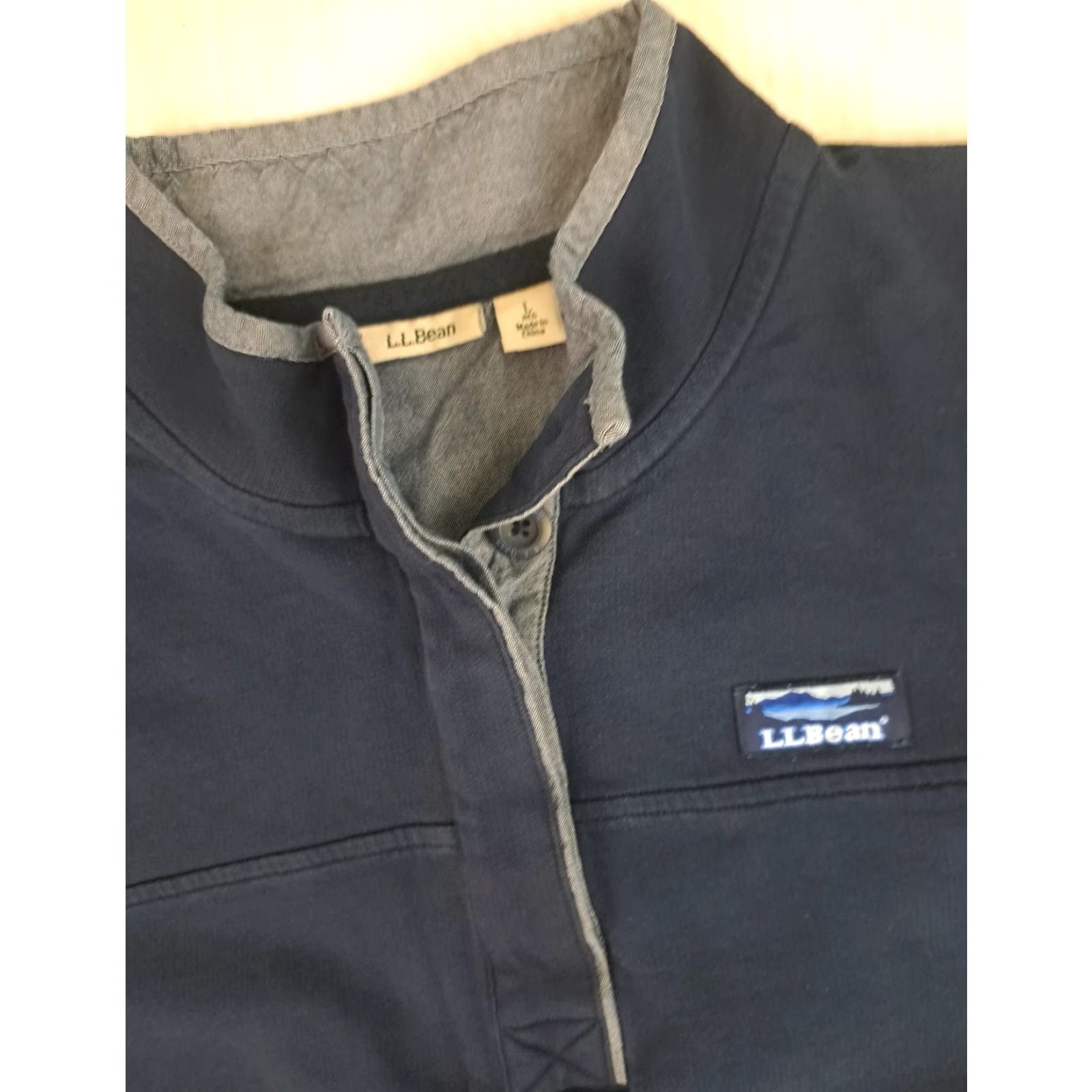 Vintage VINTAGE L.L. Bean Sweater 1/4 Zip Cotton Fleece Navy Large Casual Unisex Adults Long Sleeve Pullover Zipper Size US L / EU 52-54 / 3 - 2 Thumbnail
