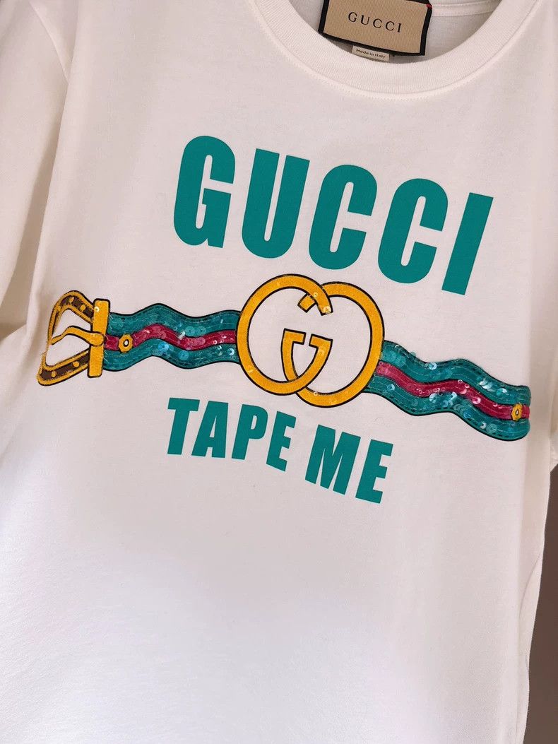 Gucci Gucci Letter sequin short-sleeved T-shirt 2504-Nextarrow Size US XXS / EU 40 - 2 Thumbnail