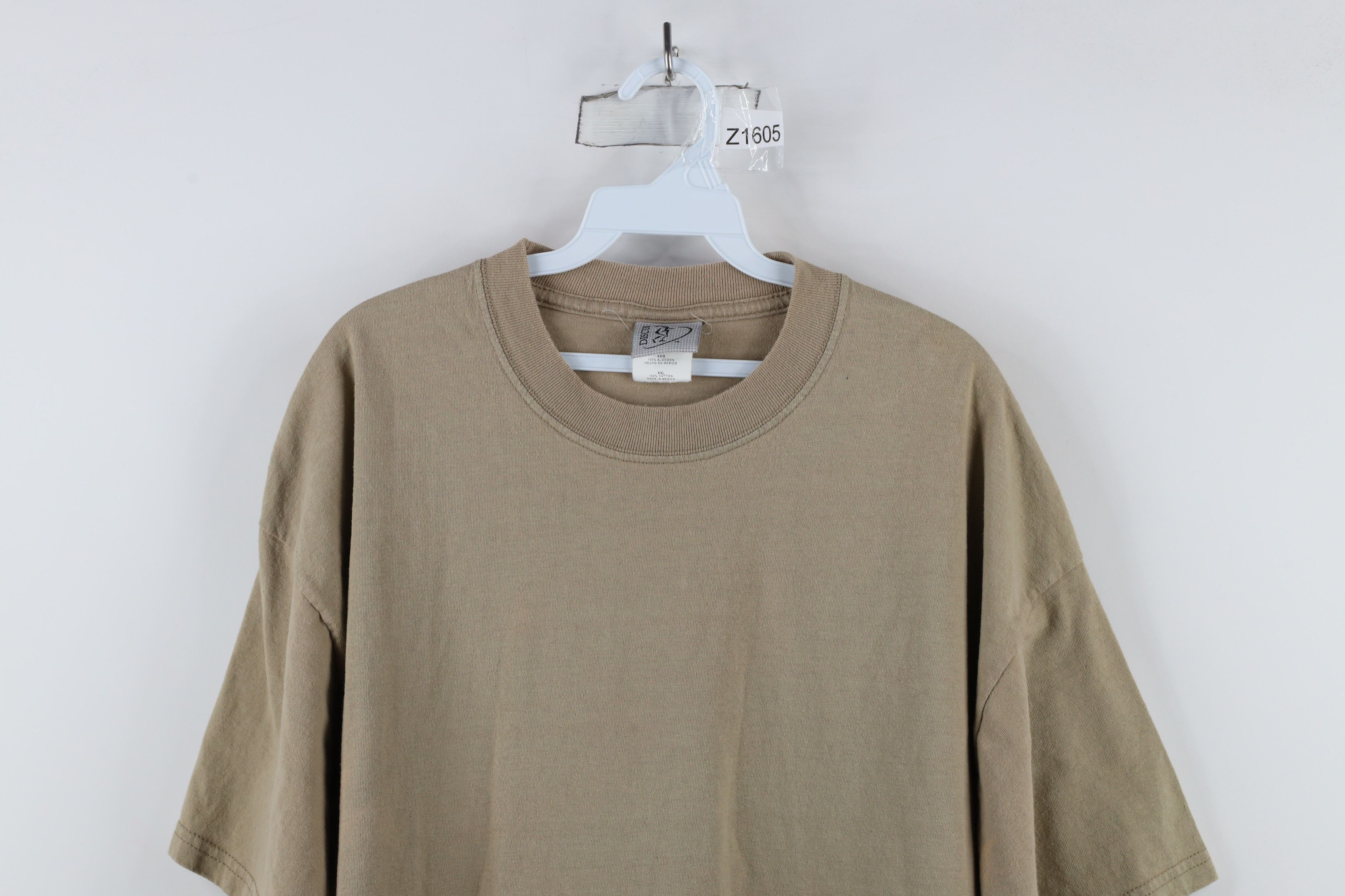 Vintage Vintage 90s Streetwear Heavyweight Cotton T-Shirt Beige Size US XXL / EU 58 / 5 - 2 Thumbnail