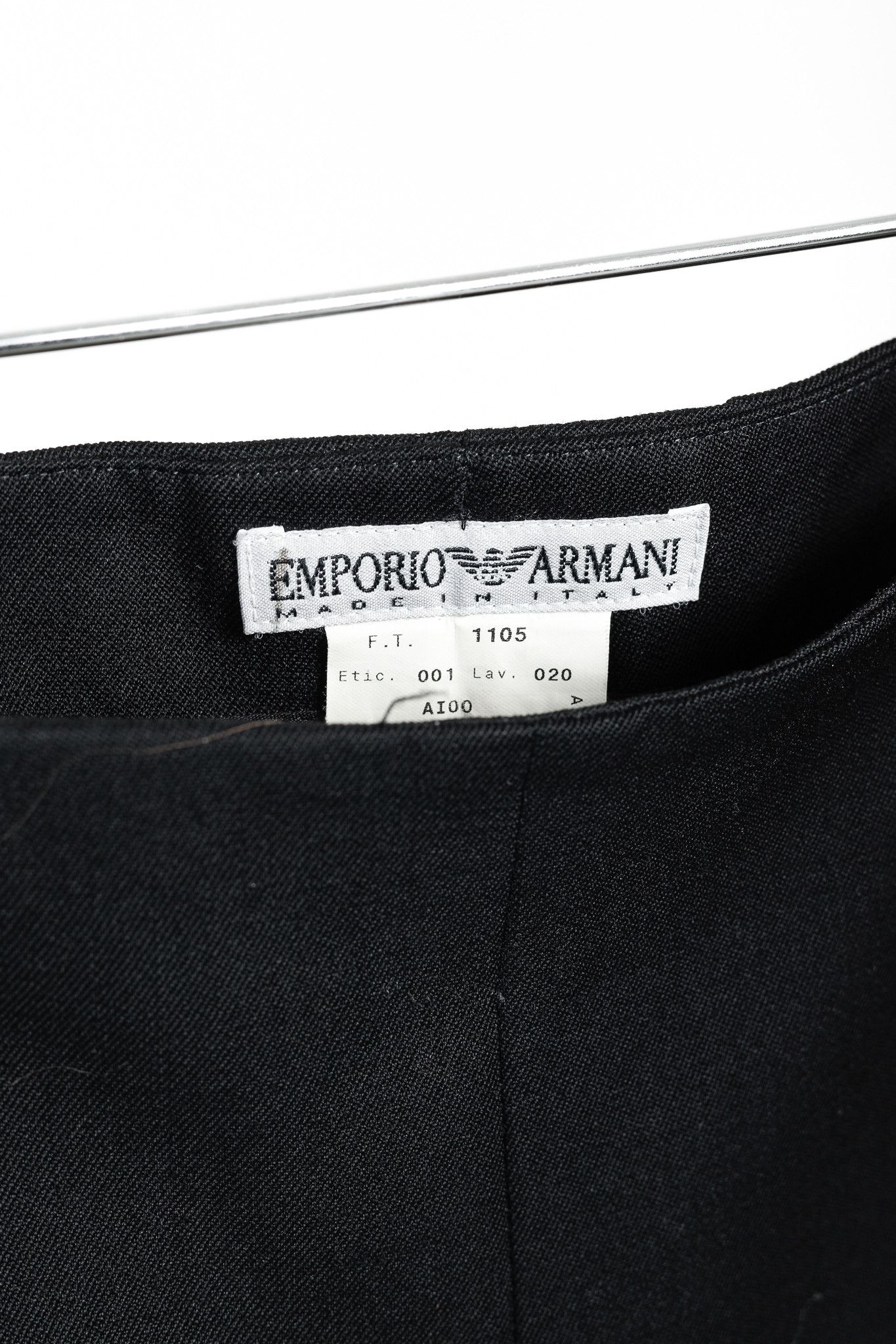 Emporio Armani Emporio Armani 2005 Vintage Back Seam Black Wool Pants Size 27" / US 4 / IT 40 - 4 Thumbnail