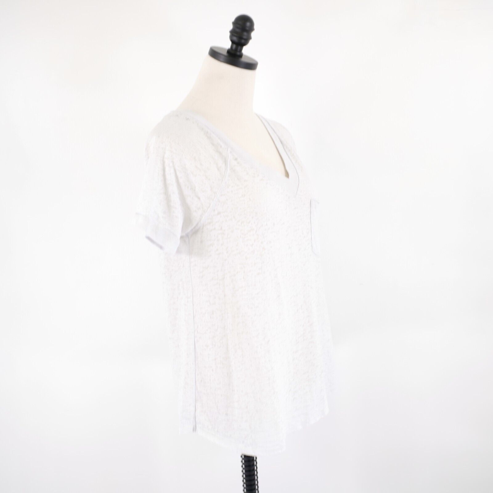 Rock & Republic Rock & Republic White See Through White Cotton Blend V-Neck Size M / US 6-8 / IT 42-44 - 7 Thumbnail