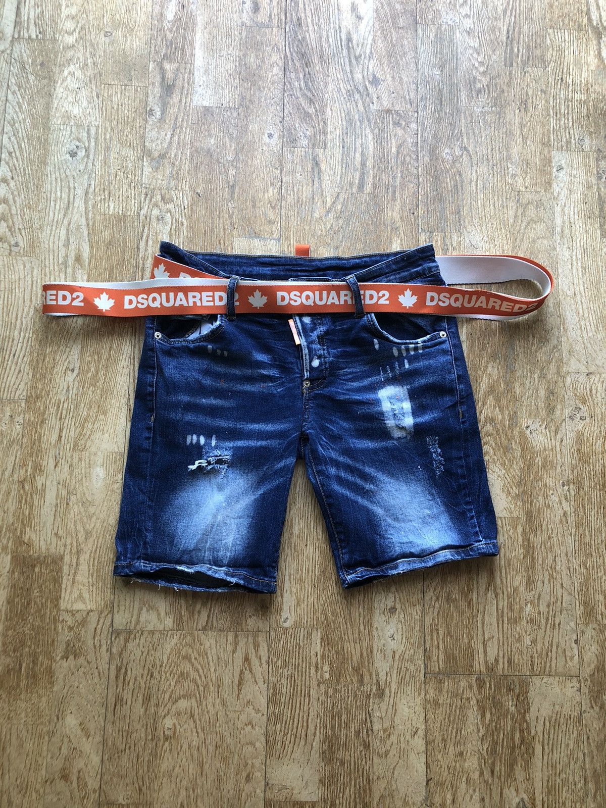 Dsquared2 DSQUARED2 SLIM FIT STRAP DENIM SHORTS Size US 30 / EU 46 - 1 Thumbnail