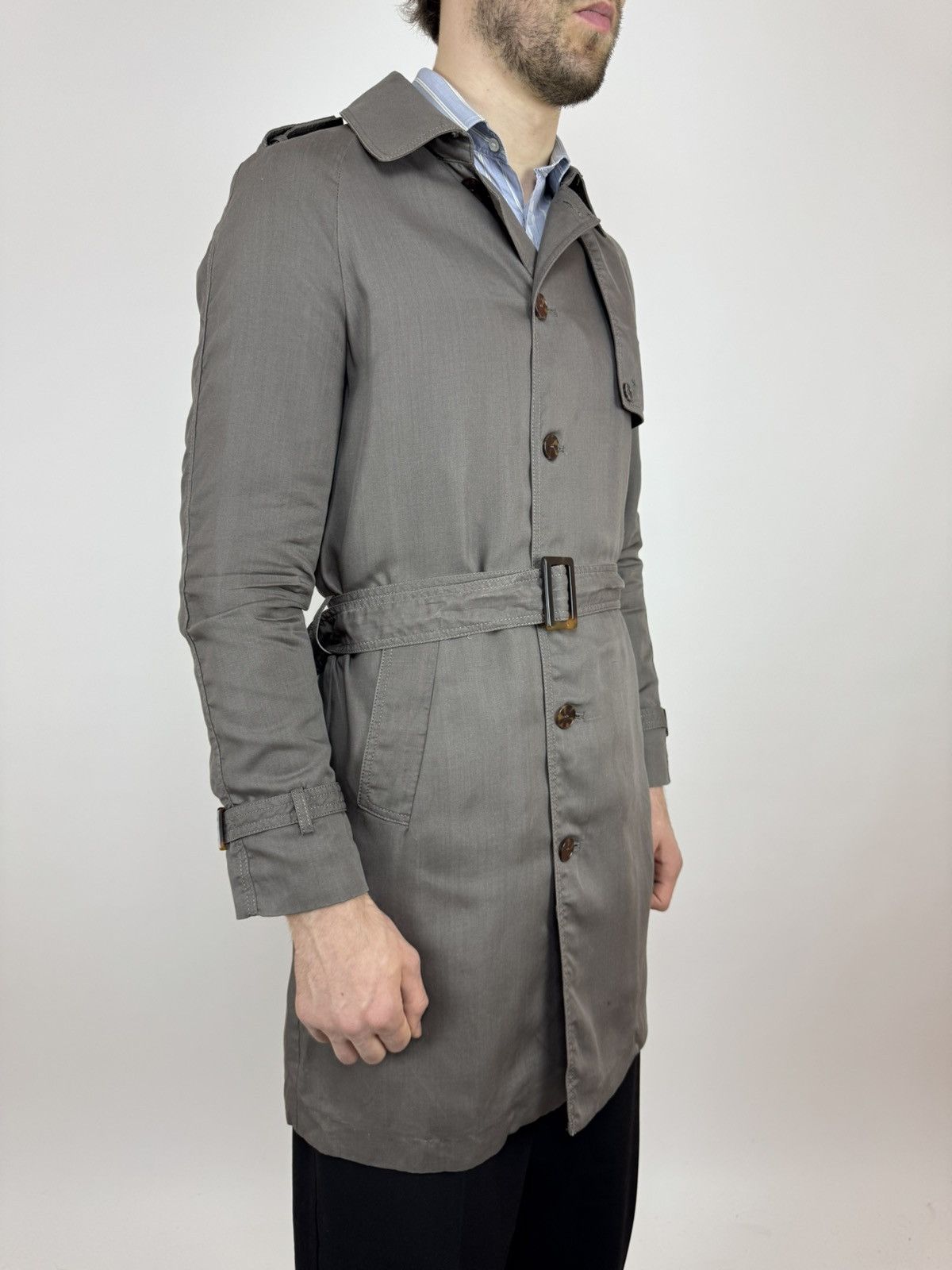 Zara ZARA LYOCELL Trench Unlined Belted Coat Mens Preppy Style Size US M / EU 48-50 / 2 - 3 Thumbnail