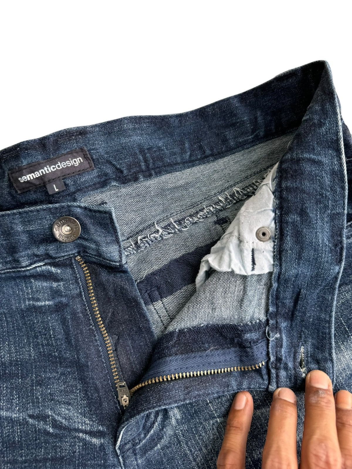semanticdesign 🔥Vintage Japanese Brand Semantic Design Curve Leg slim Jeans Size US 31 - 8 Thumbnail