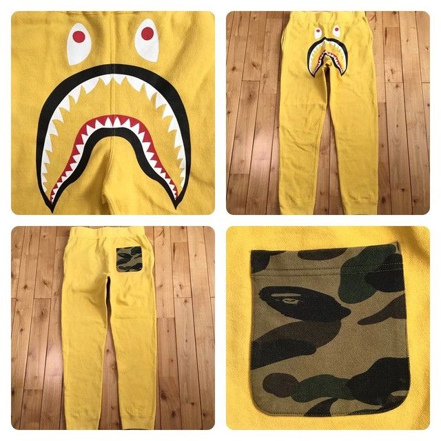 Bape BAPE camo Shark sweat pants yellow a bathing ape ★size L Size US 34 / EU 50 - 1 Thumbnail