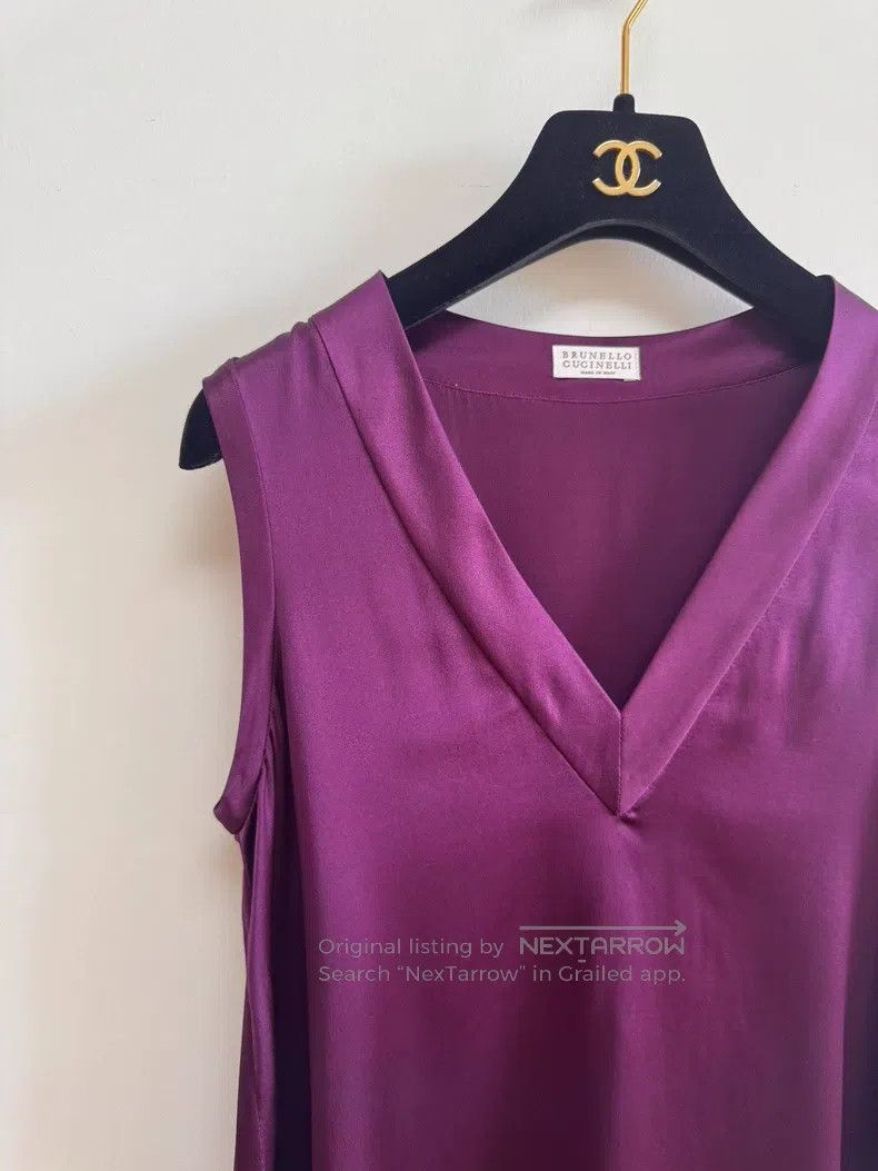 Brunello Cucinelli Brunello Cucinelli Noble Purple Silk Vest Size XXS / US 00 / IT 34 - 4 Thumbnail
