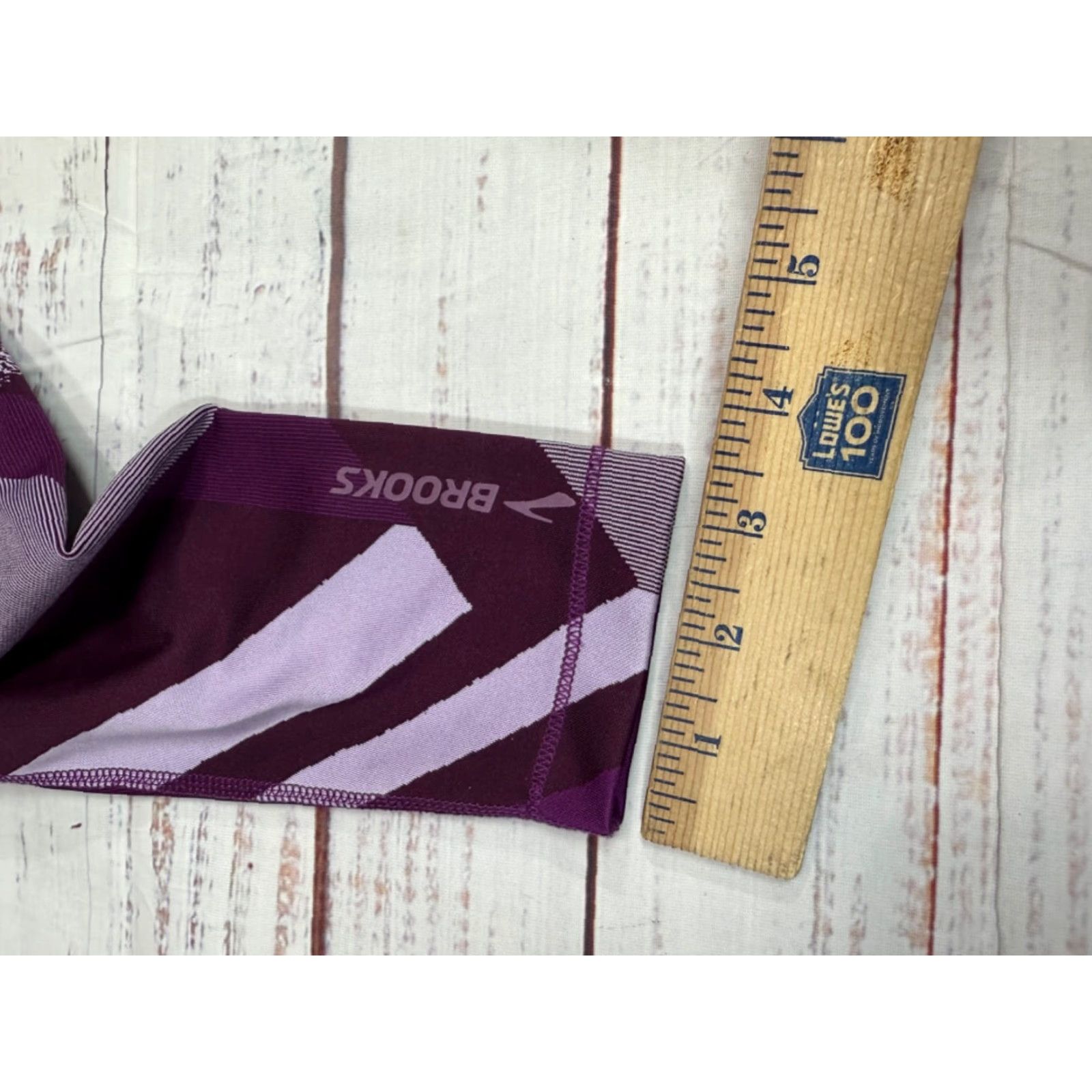Brooks Brooks Cropped Leggings Womens XS Purple Print Running & Jogging Activewear Slim Fit Pull On Size 26" / US 2 / IT 38 - 3 Thumbnail
