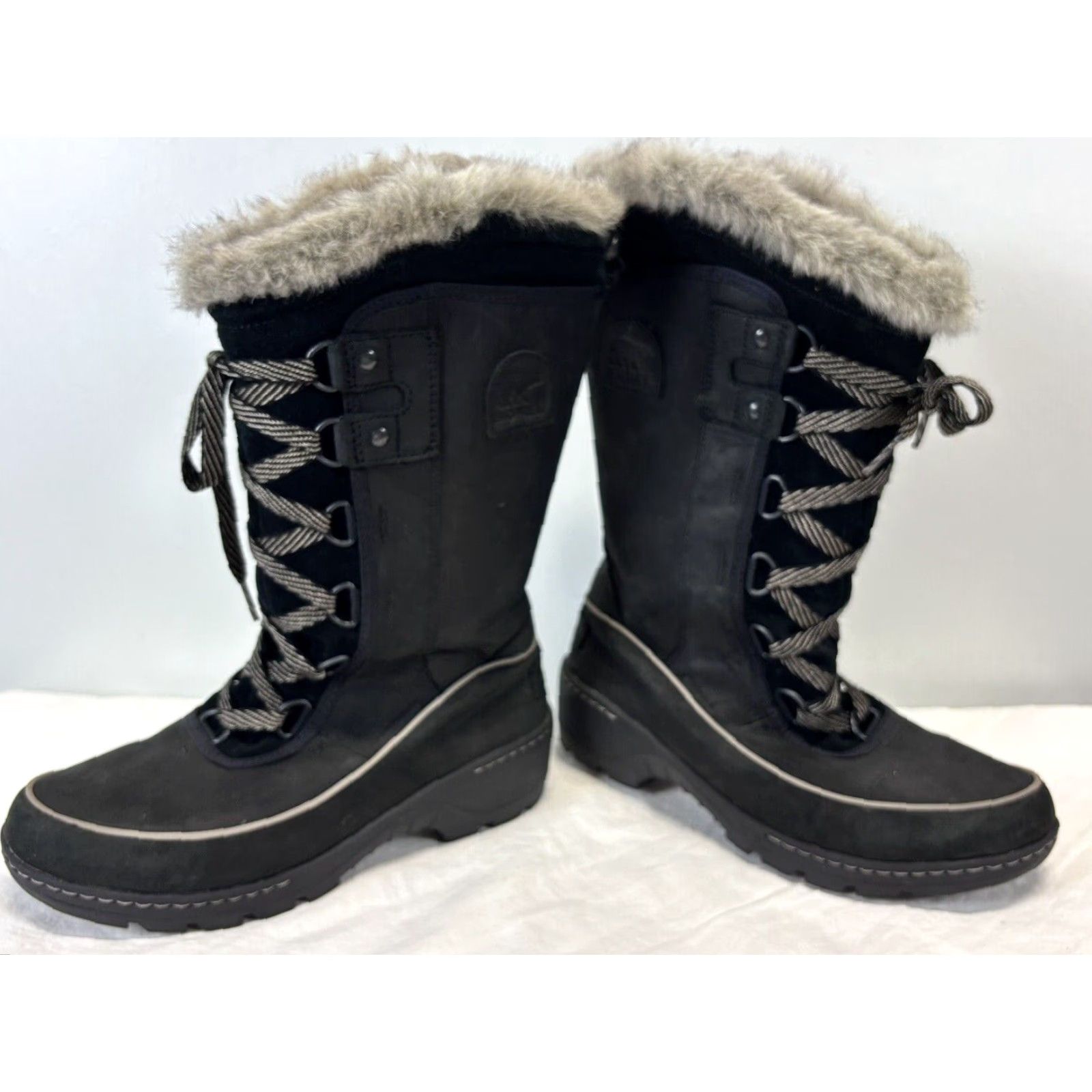 SOREL Sorel Torino Boots Women size 7.5 Black Lace-Up Waterproof Leather Tall Snow Boot Size US 7 / IT 37 - 2 Thumbnail