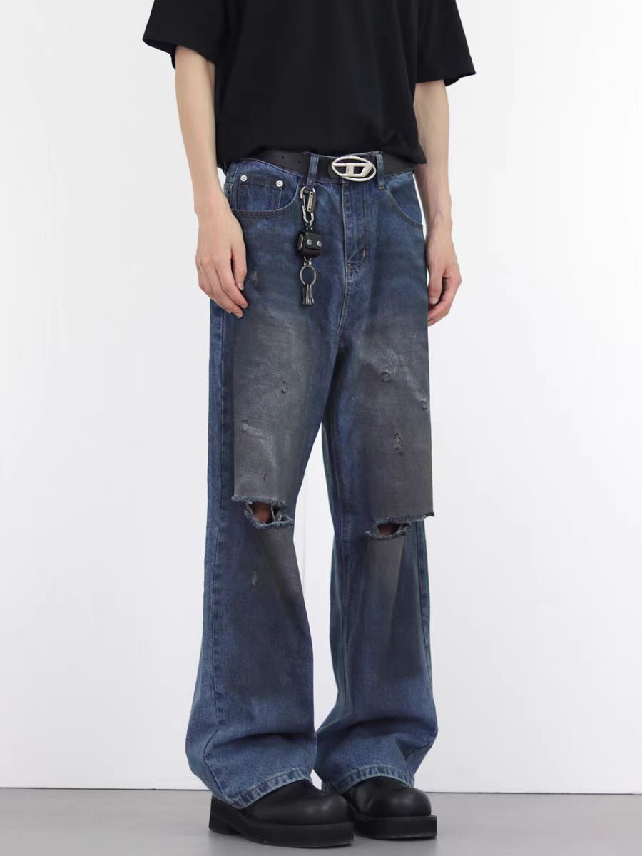 Japanese Brand × Jean Washed and distressed ripped vintage baggy jeans Size US 30 / EU 46 - 2 Thumbnail