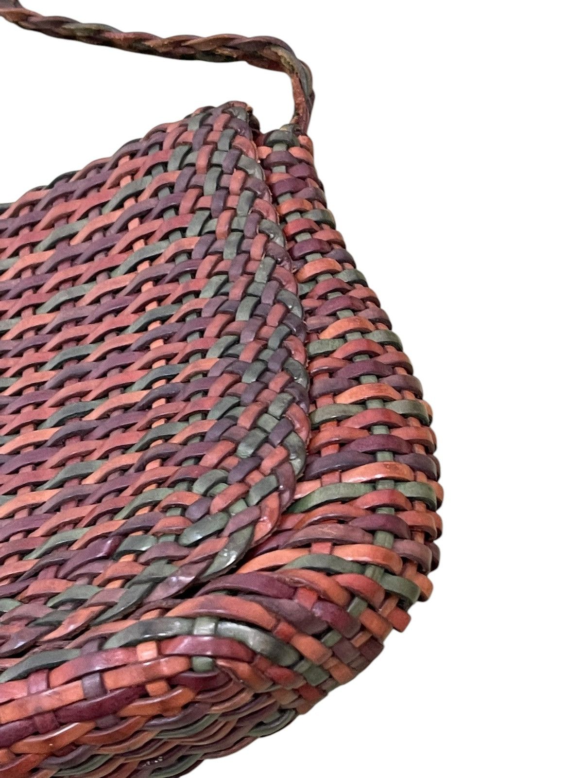 Genuine Leather Full Leather Woven Vtg Greta Italy Cross Body Bag 1🟩4 Size ONE SIZE - 8 Thumbnail