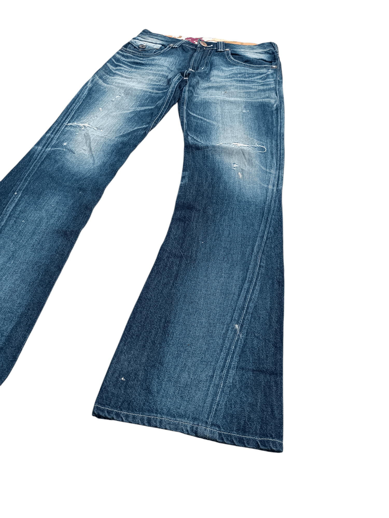 14th Addiction × Edwin × If Six Was Nine Edwin Exclusive Vintage Flare Distressed Whiskers Denim Size US 33 - 1 Thumbnail