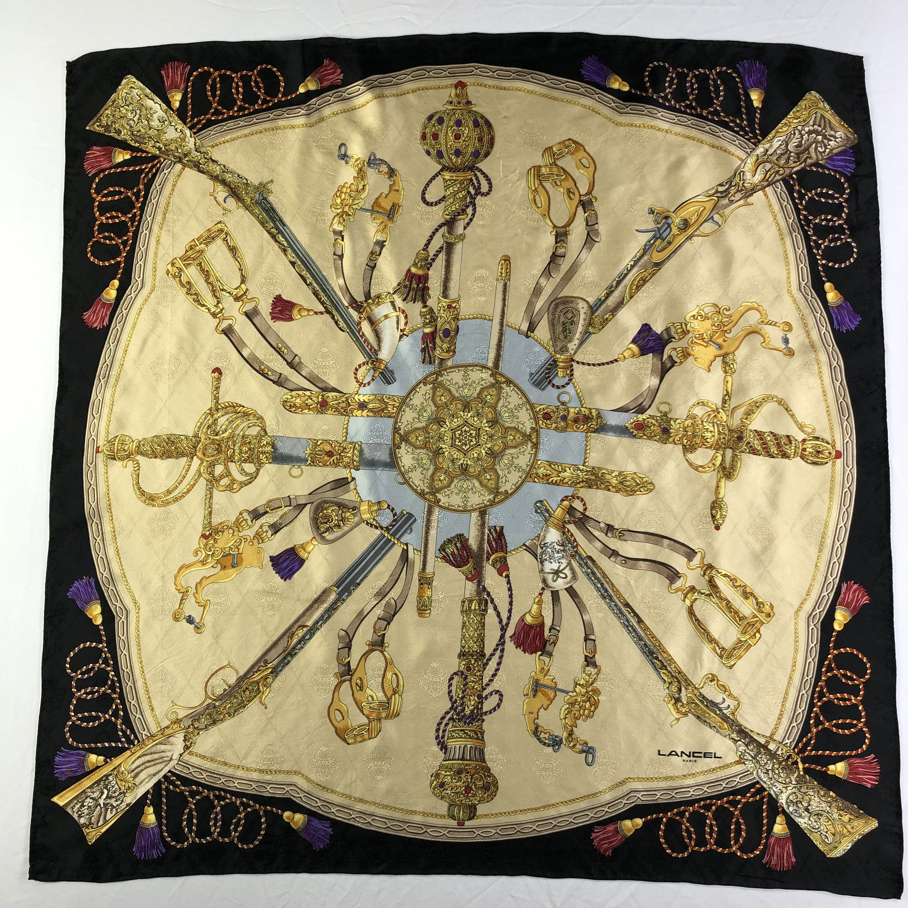 Lancel × Vintage Vintage Lancel Silk Scarf Size ONE SIZE - 2 Thumbnail