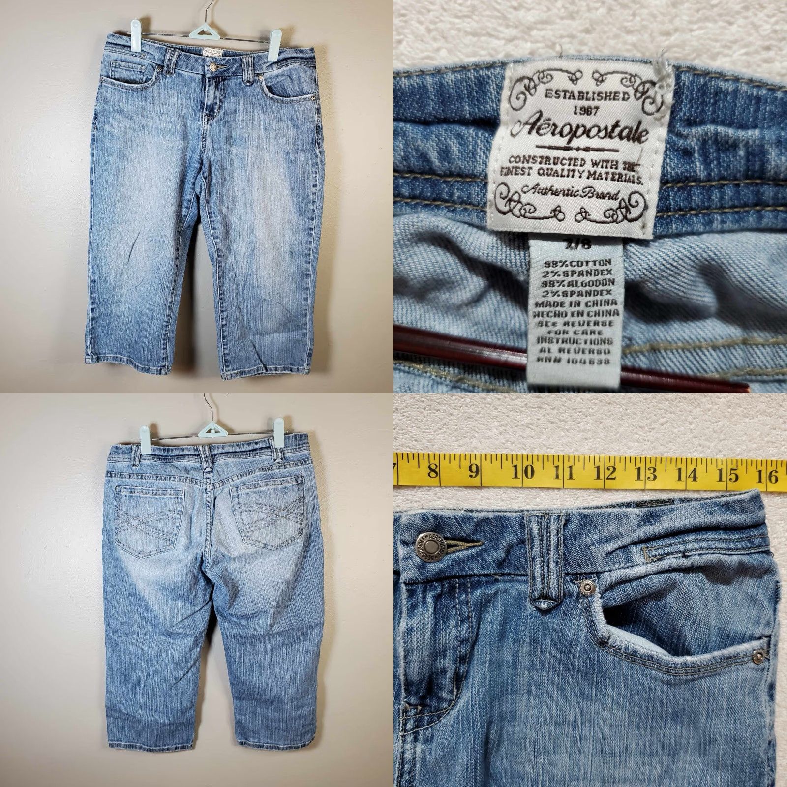 American Eagle Outfitters American Eagle Womens Capri Jeans 7/8 Stretch Color Blue Size 7/8 Jeans Womens Capris Size 28" / US 6 / IT 42 - 8 Thumbnail