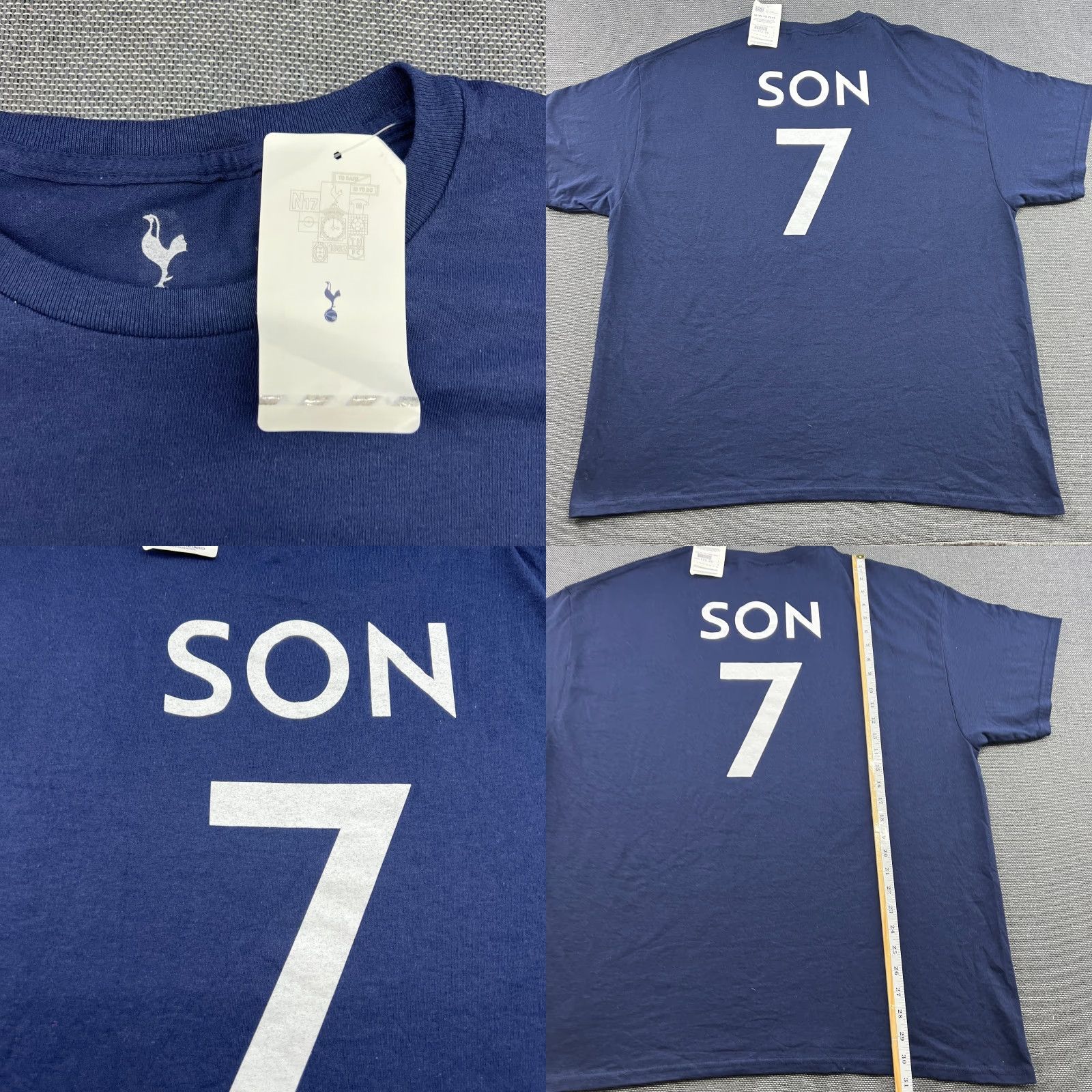 Vintage Tottenham Hotspurs Mens Shirt 2XL Blue Son #7 Official Product Navy T-Shirt Short Sleeve Cotton Moisture Wicking Mens Size US XXL / EU 58 / 5 - 8 Thumbnail