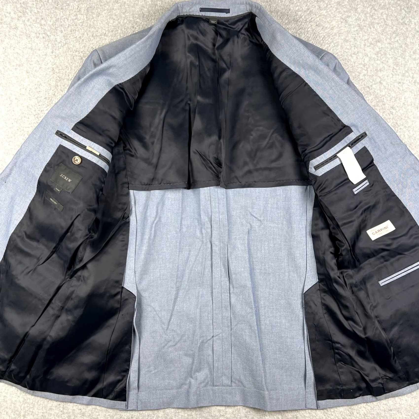 J.Crew J.CREW Carpini Cotton Sport Coat Blazer Mens Blue Suit Jacket - 40R Size 40R - 3 Thumbnail