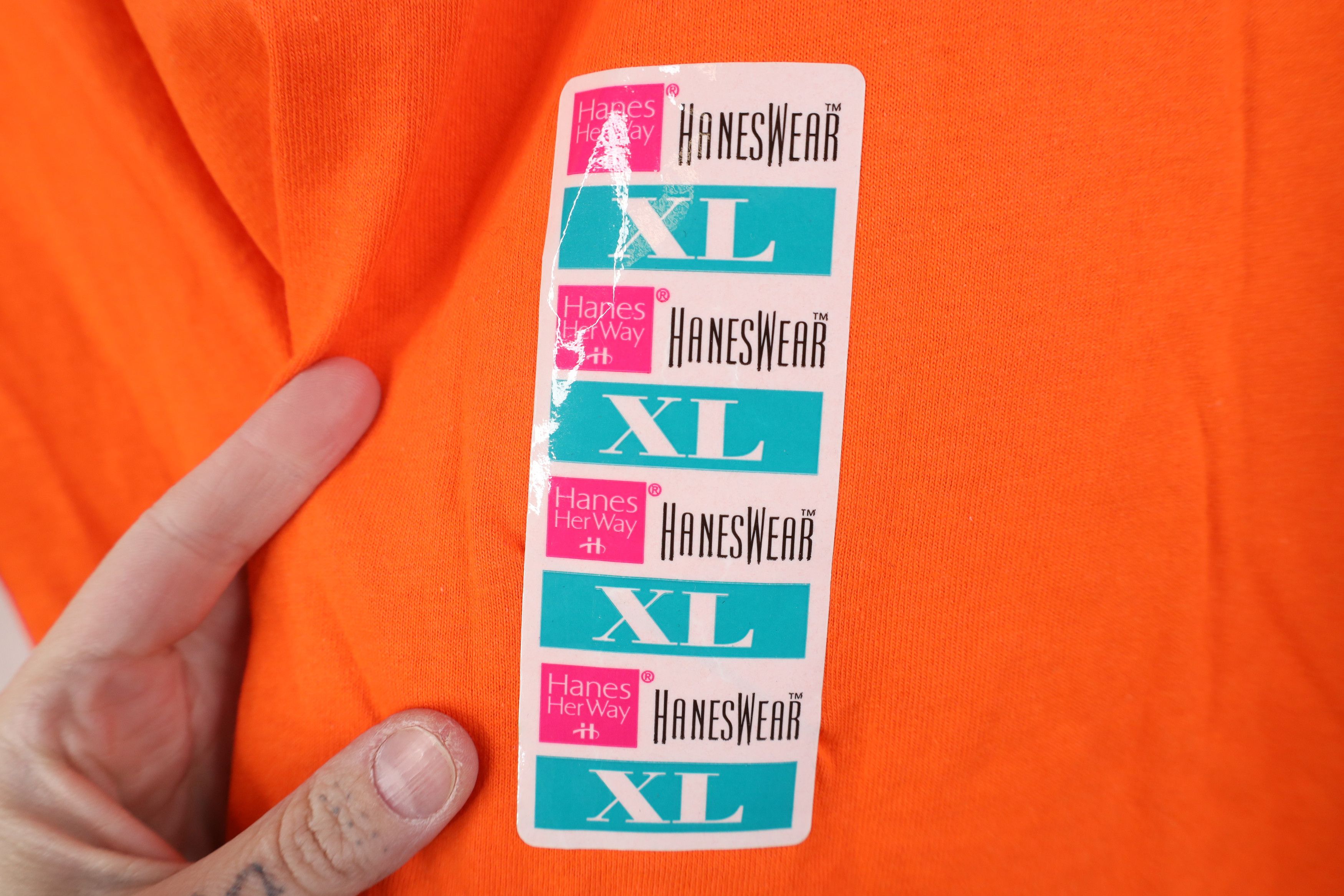 Hanes Deadstock Vintage 90s Hanes Short Sleeve T-Shirt Cotton Size XL / US 12-14 / IT 48-50 - 4 Thumbnail