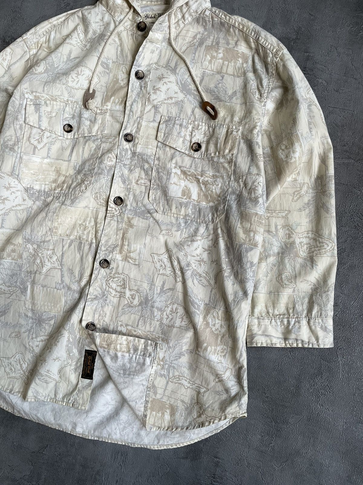 Global Work × Japanese Brand Global Work hooded shirt Japanese brand Size US M / EU 48-50 / 2 - 5 Thumbnail