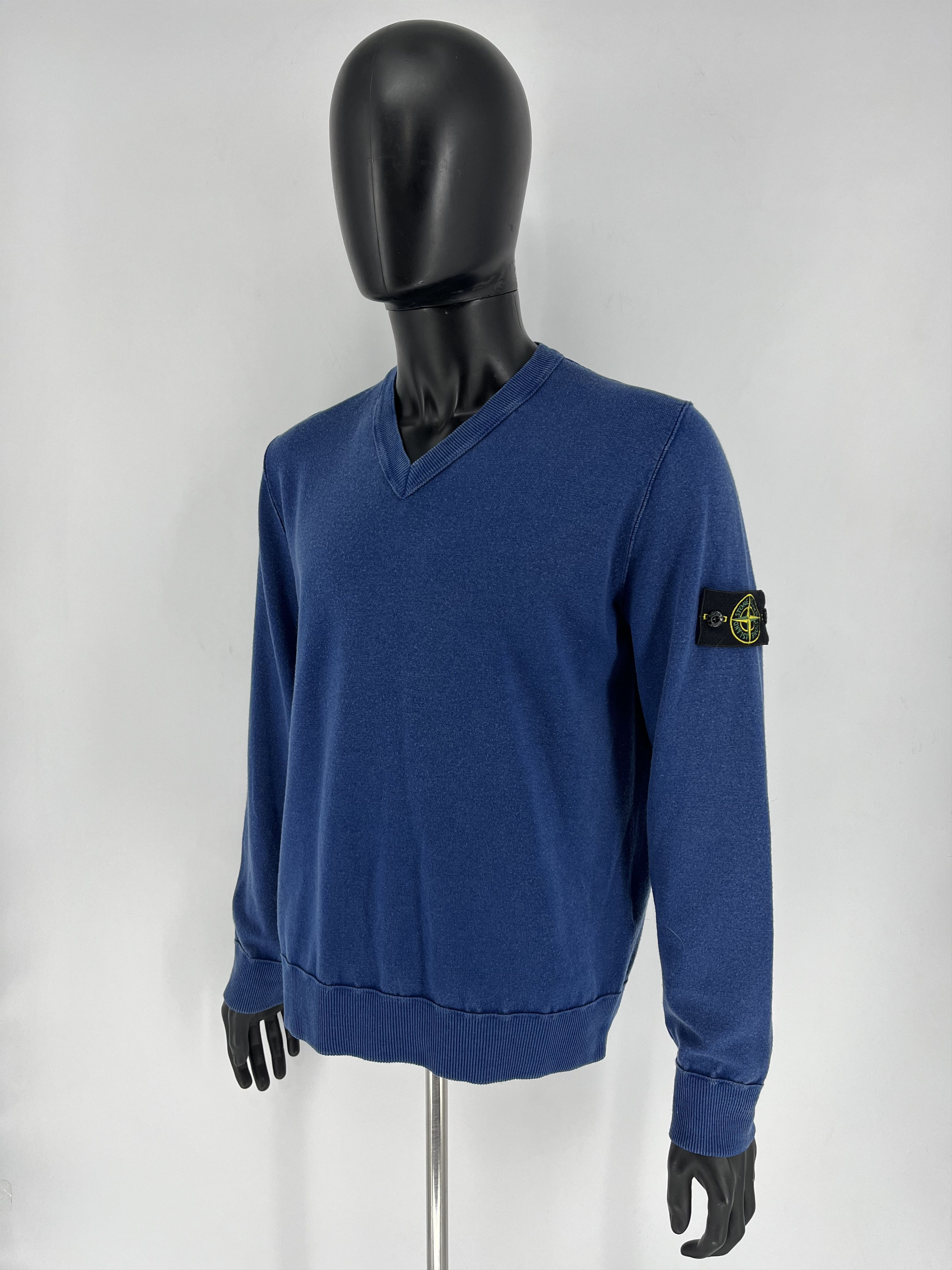 Stone Island × Vintage Vintage Stone Island V-Neckline Lanawool Sweater Size US XL / EU 56 / 4 - 2 Thumbnail