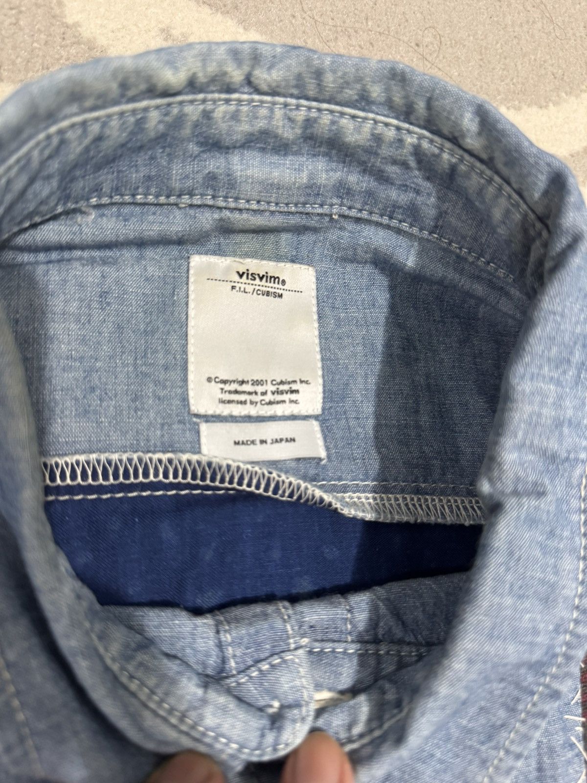 Japanese Brand × Visvim Visvim Sashiko Chambray Shirt Size US XL / EU 56 / 4 - 6 Thumbnail