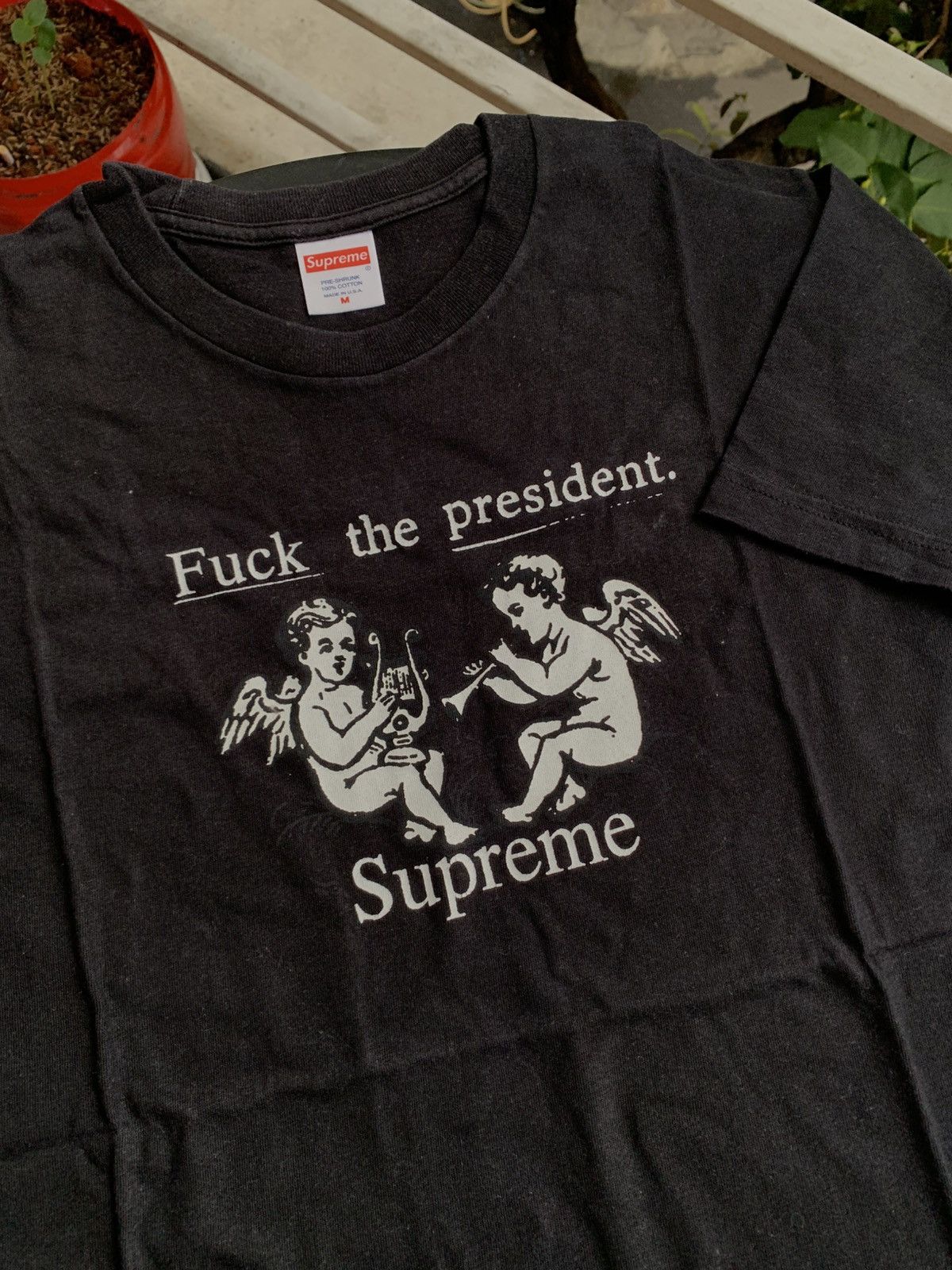 Supreme Supreme F the President Black Tee Size M Size US M / EU 48-50 / 2 - 2 Thumbnail