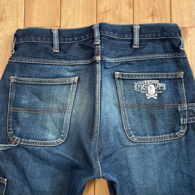Bape BAPE CROSS BORN APE HEAD Painter Denim Pants NIGO ★size S Size US 30 / EU 46 - 4 Thumbnail