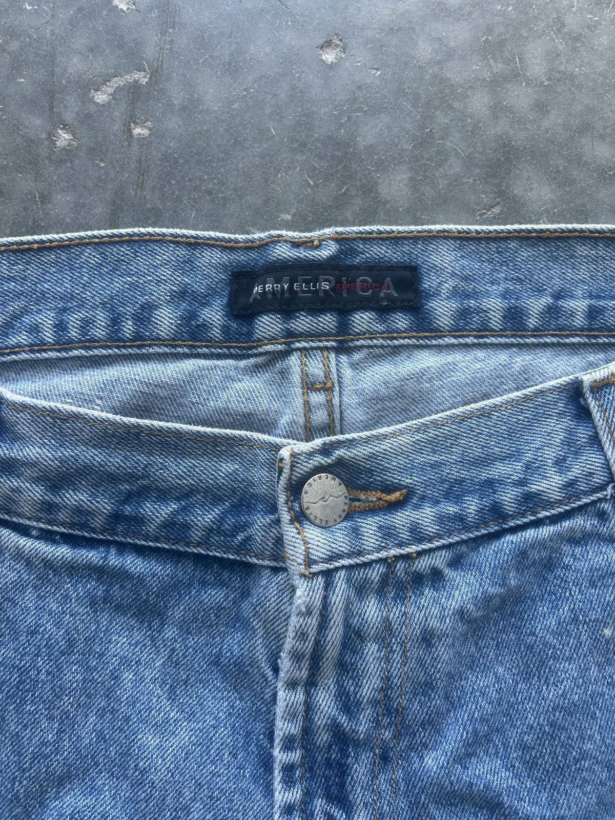 Perry Ellis × Vintage Vintage Y2K Perry Ellis Baggy Jean Shorts Size US 36 / EU 52 - 5 Thumbnail