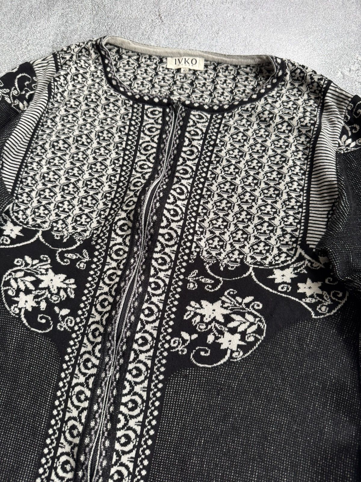 Dale Of Norway × Designer × Moods of Norway Ivko 42size all printed flowers 🌷 Cardigan long sweater zip Size XL / US 12-14 / IT 48-50 - 5 Thumbnail