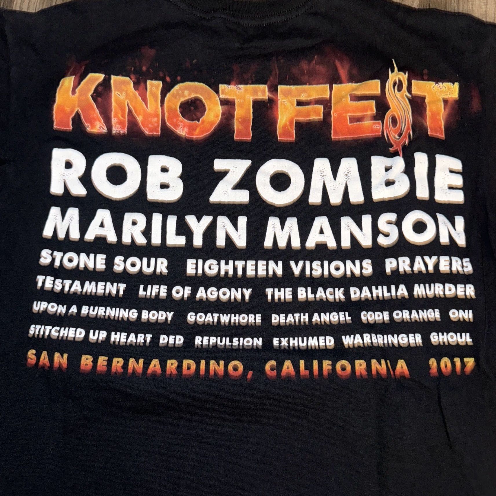 Vintage 2017 Knotfest T-Shirt Black Medium 18x26 Mens M & M T-Shirt Size US M / EU 48-50 / 2 - 6 Thumbnail