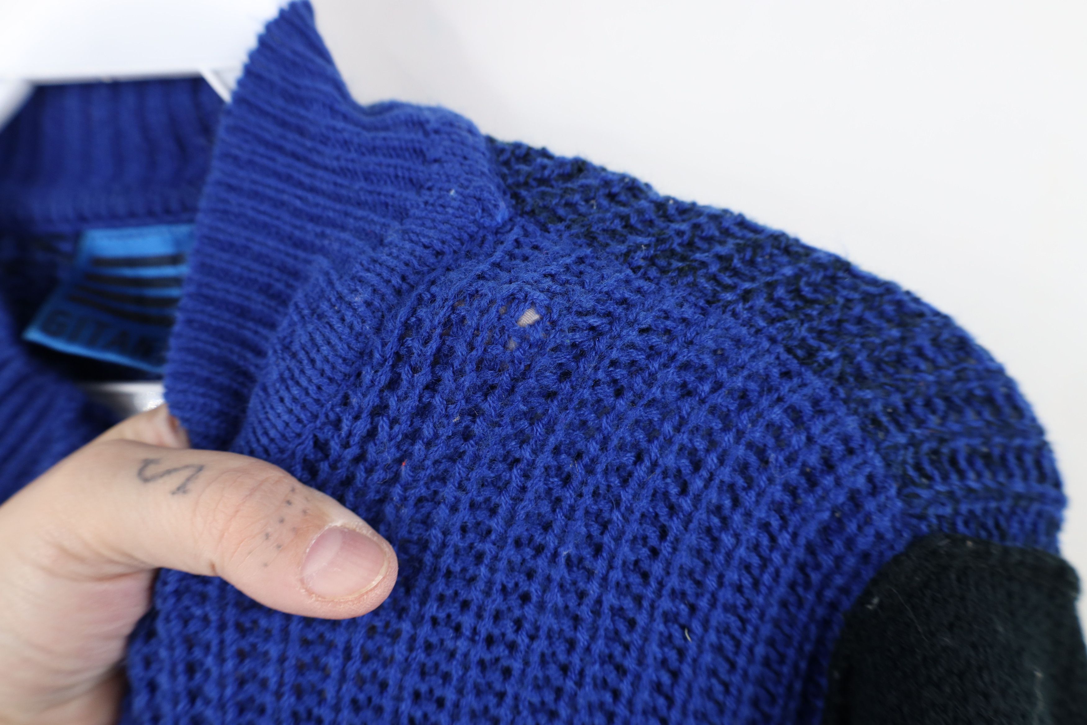Vintage Vintage 90s Streetwear Chunky Ribbed Knit Henley Sweater Size US XL / EU 56 / 4 - 9 Thumbnail