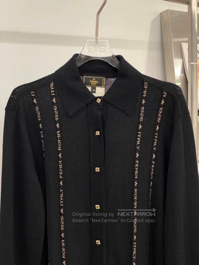 Fendi Fendi Striped Knit Polo Cardigan Size XS / US 0-2 / IT 36-38 - 5 Thumbnail