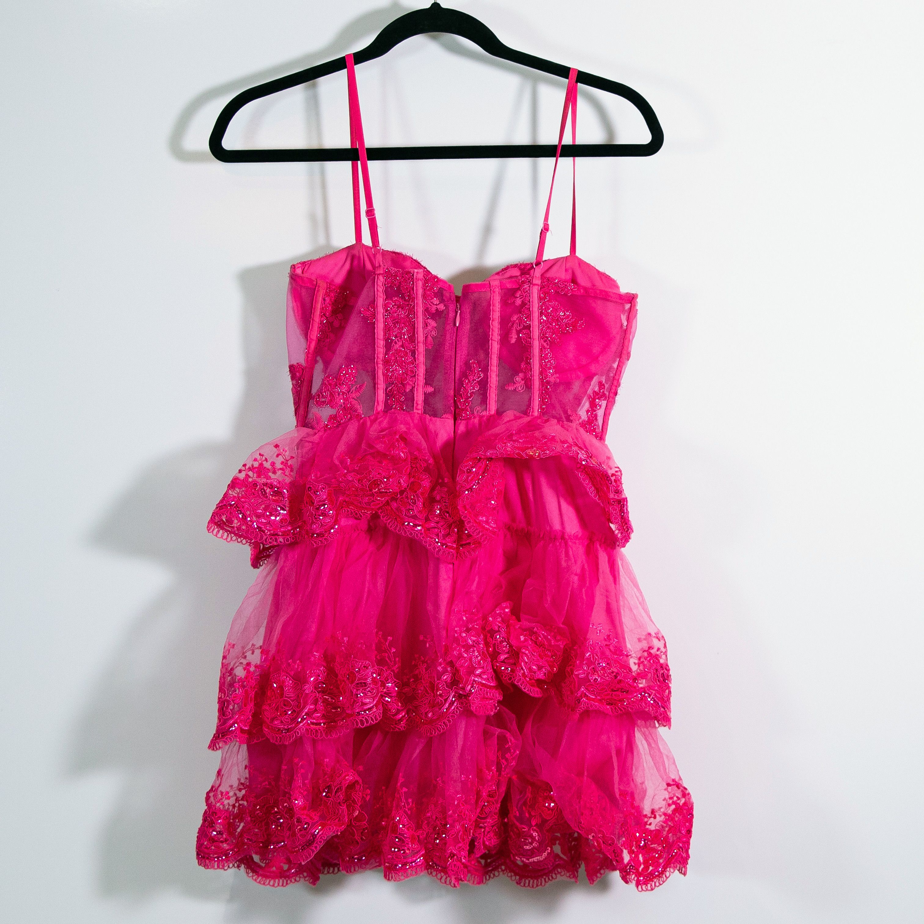 Lulus Lulus Exquisite Drama Hot Pink Embroidered Size S / US 4 / IT 40 - 5 Thumbnail
