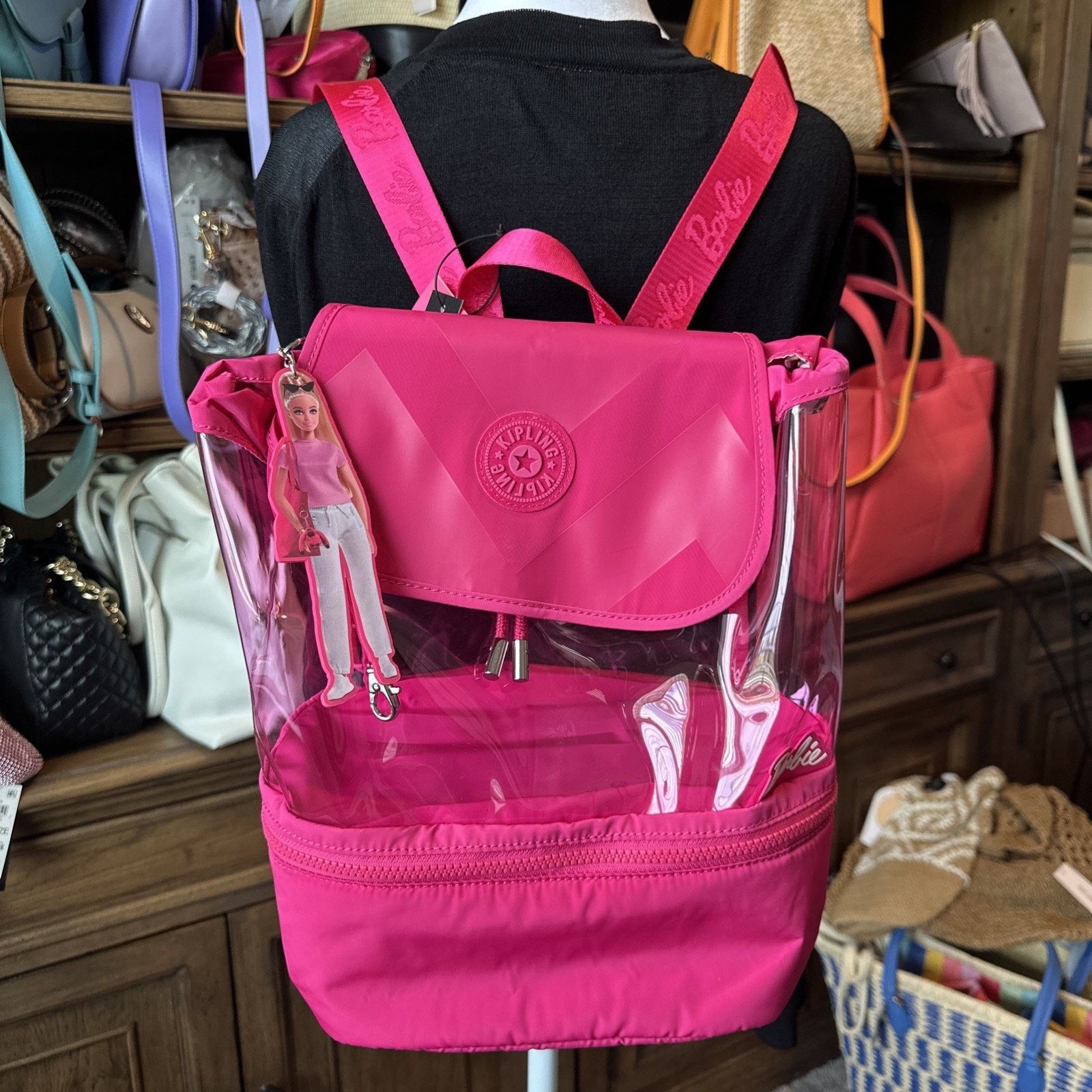 Other Kipling X Barbie DarleeTransparent Pink Backpack $149 NWT Size ONE SIZE - 1 Thumbnail