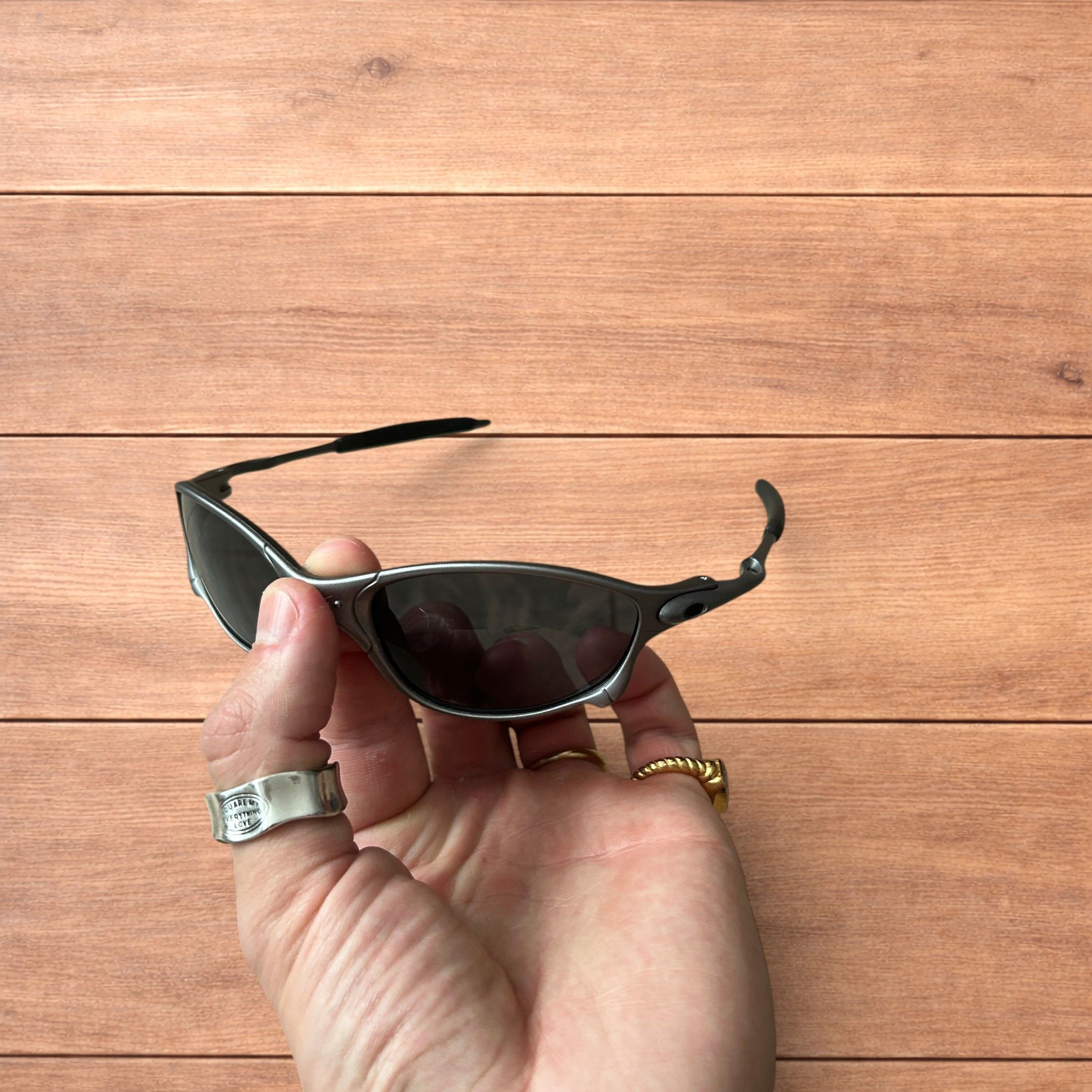 Japanese Brand Insane metal frame sunglasses in grey with black lens. Size ONE SIZE - 3 Thumbnail