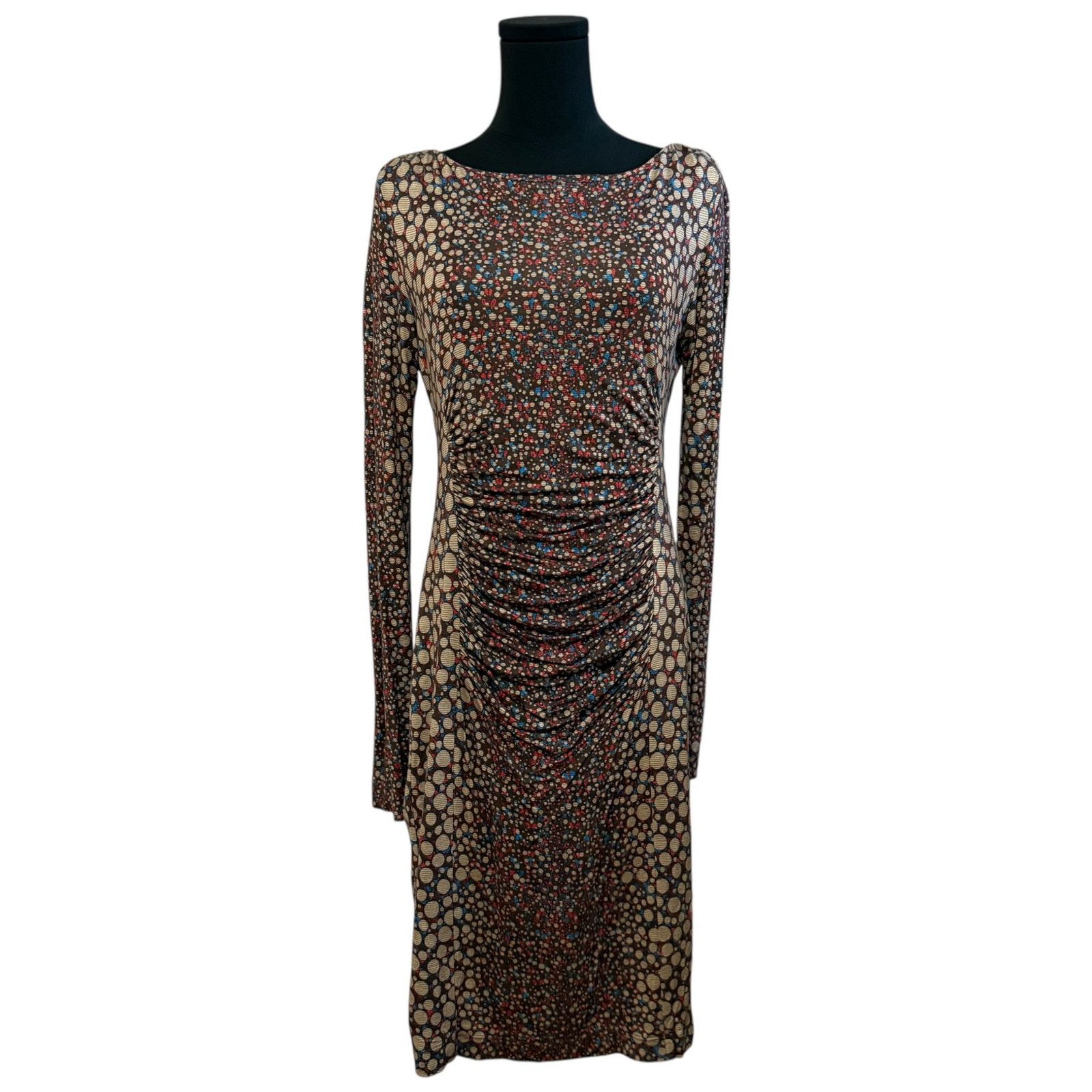 Other Worth New York Dress Bodycon Ruched Brown Multicolor Spots Size M / US 6-8 / IT 42-44 - 11 Thumbnail