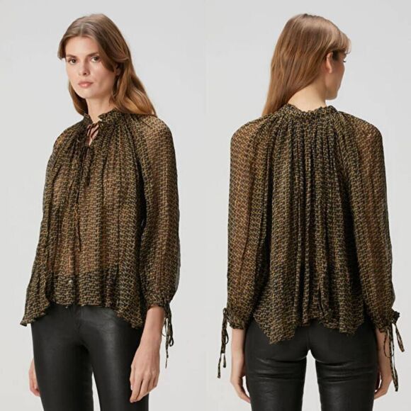 Zadig & Voltaire Zadig&Voltaire Tan Patterned Shirt Women’s Size XS / US 0-2 / IT 36-38 - 1 Thumbnail