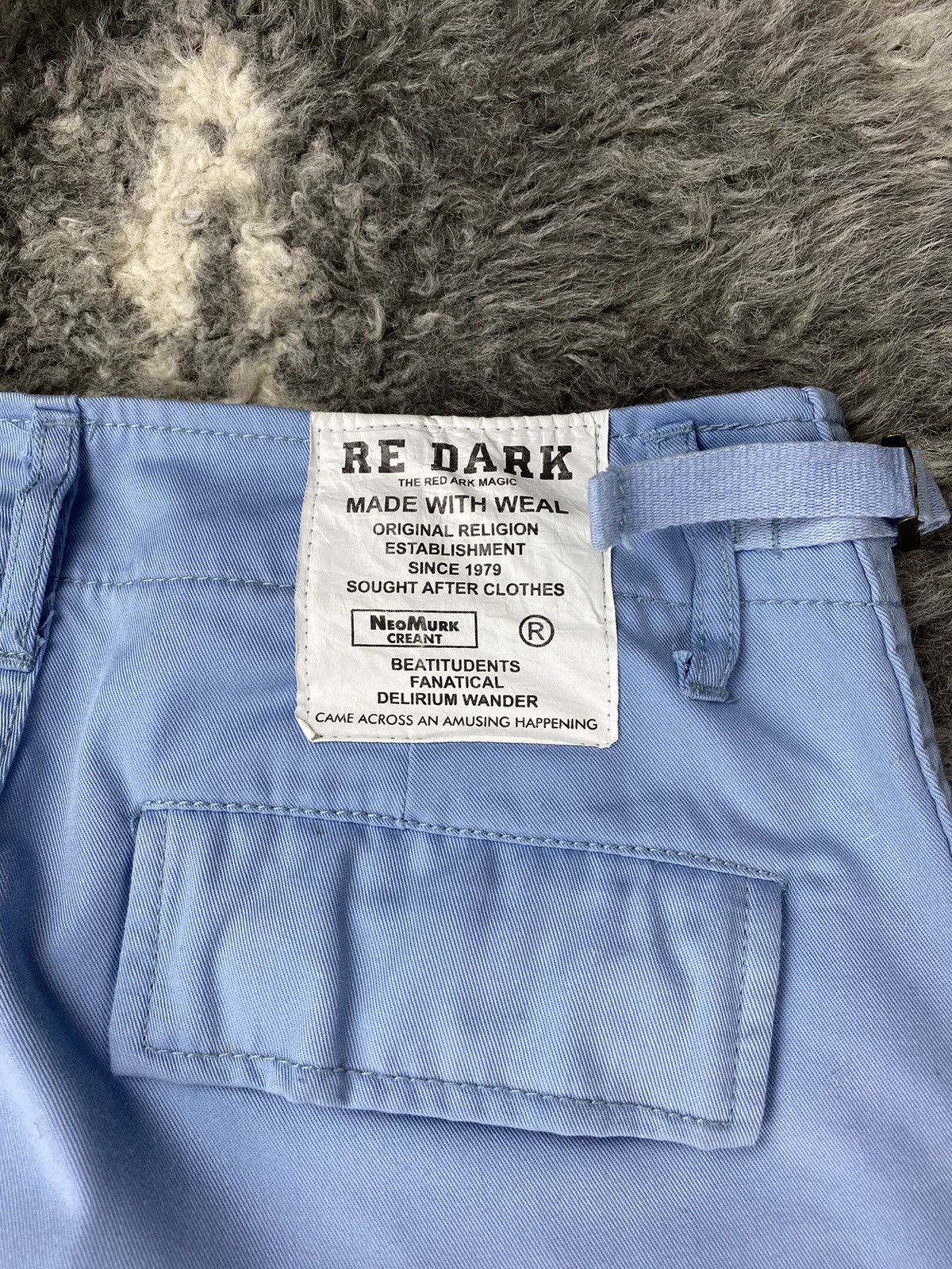 If Six Was Nine × Japanese Brand 🌟ACT CHIVE LURE🌟Spell Out RARE Color Baby Blue Cargo Pant Size US 29 - 18 Thumbnail