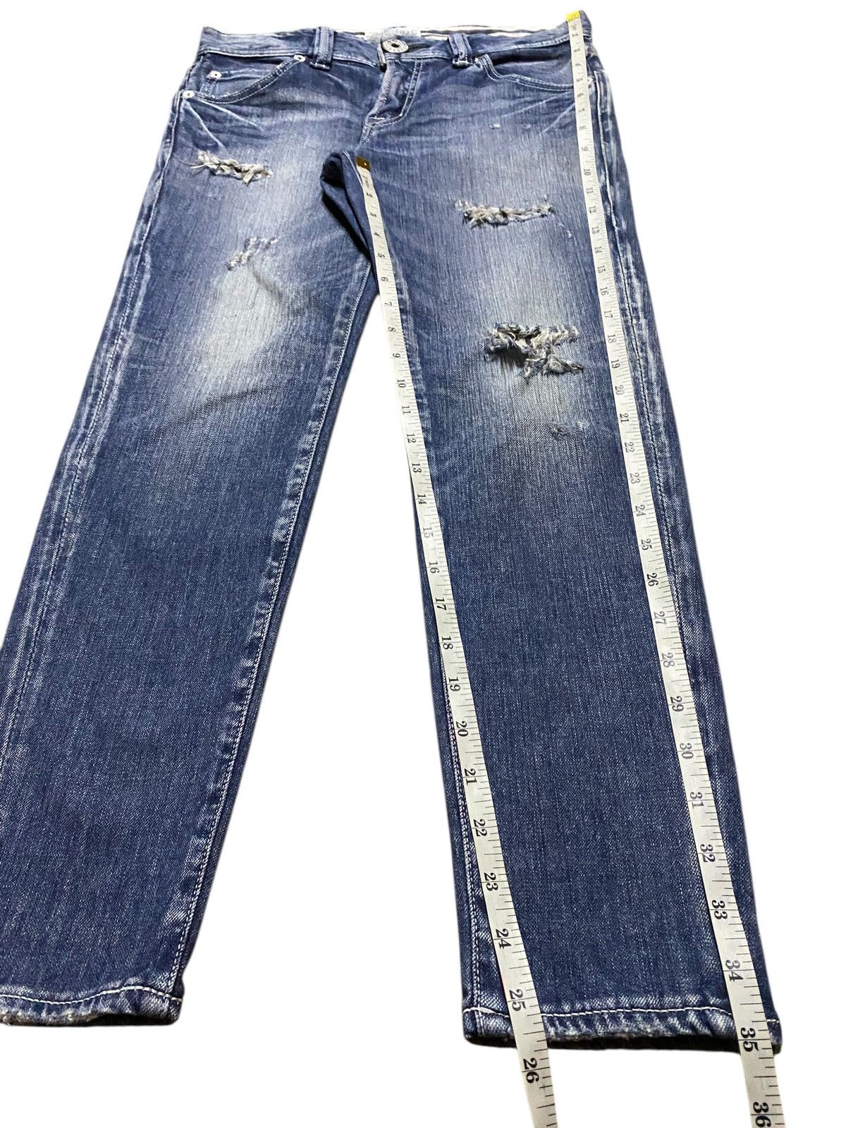 Vintage Vinage Rodeo Crown Japan Distressed Skinny Jeans Size US 30 / EU 46 - 9 Thumbnail