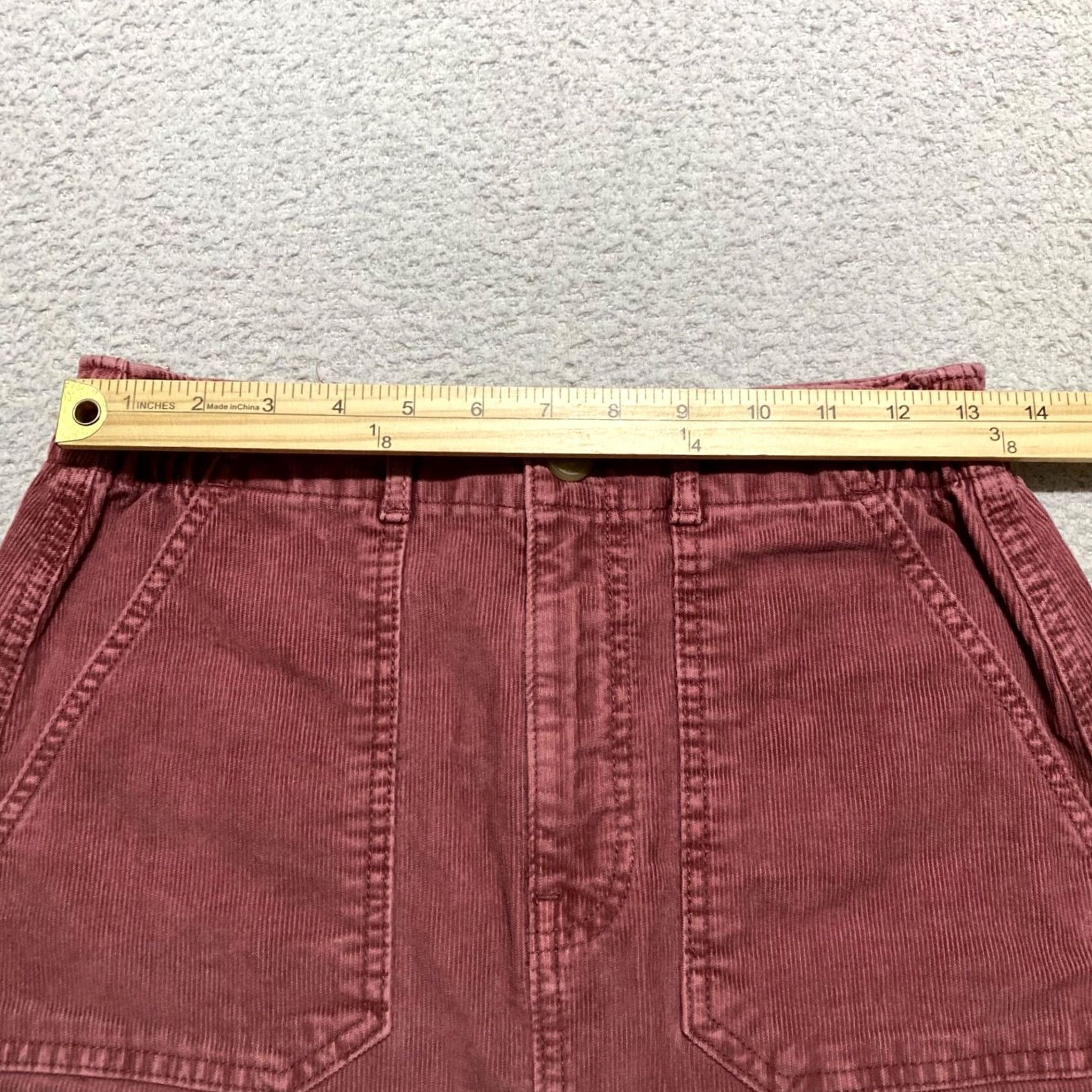 American Eagle Outfitters American Eagle Outfitters Skirt Womens 2 Red Corduroy Mini Stretch Pockets Front Button Casual Preppy Shorts Womens Size 26" / US 2 / IT 38 - 5 Thumbnail