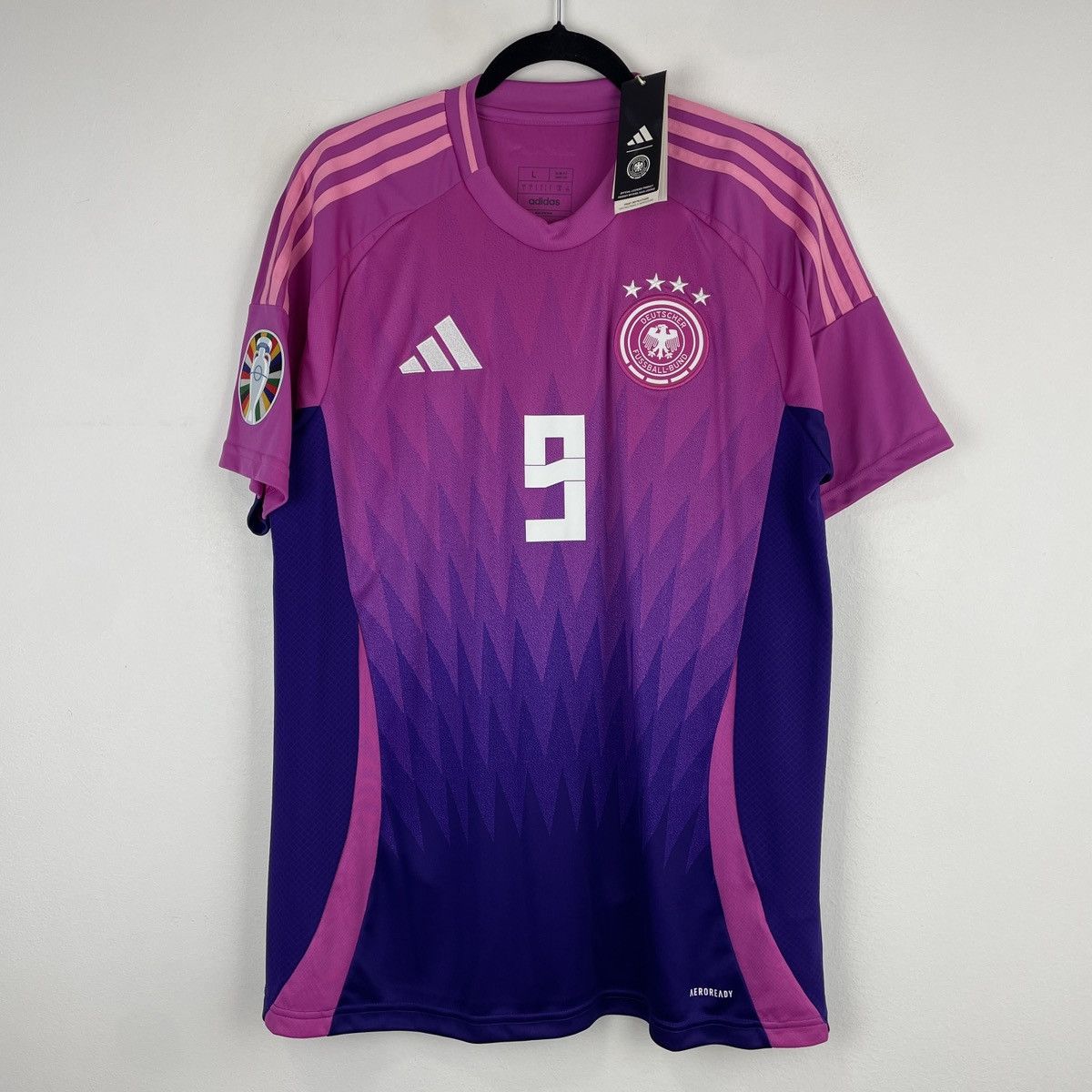 Adidas Germany Niclas Füllkrug Adidas Pink Jersey Euro 2024 size L Size US L / EU 52-54 / 3 - 2 Thumbnail