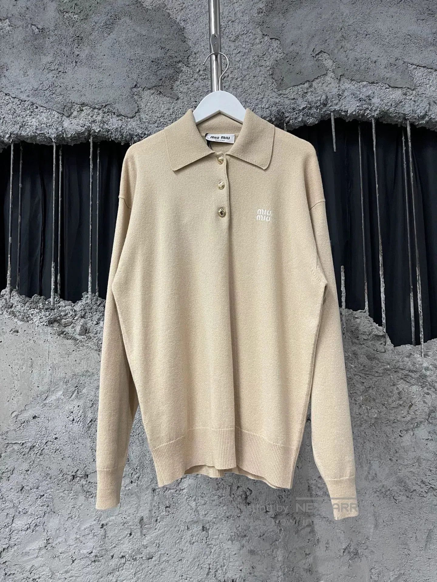 Miu Miu miumiu cashmere knit polo long sleeve. Size S / US 4 / IT 40 - 1 Thumbnail