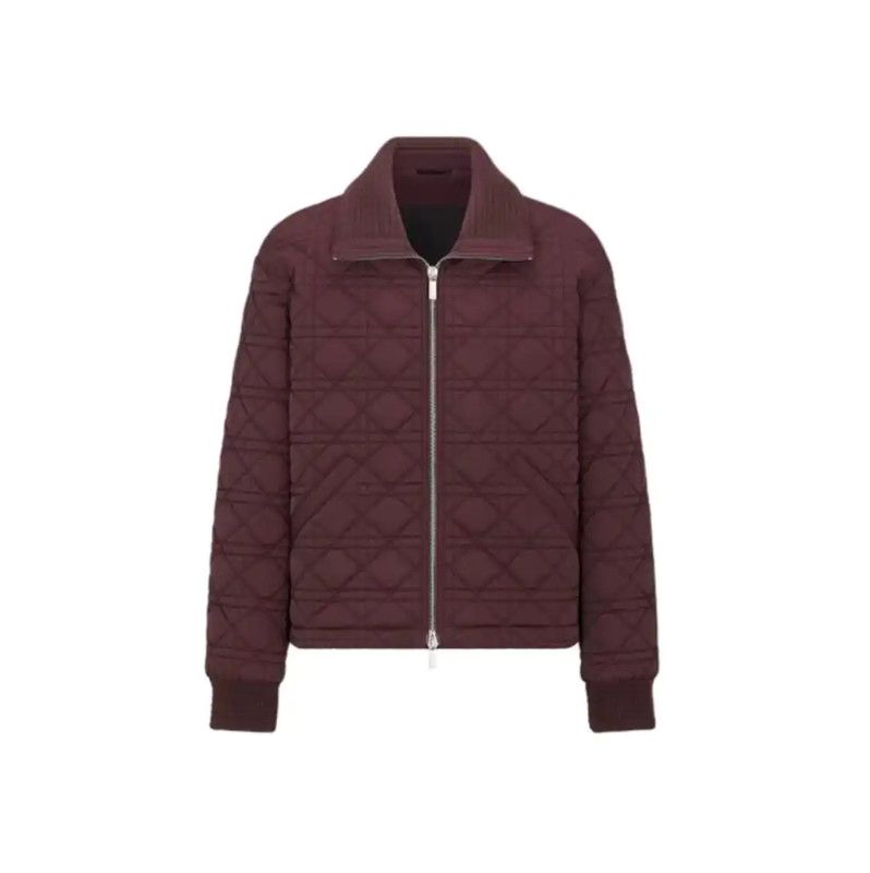 Dior Quilted Burgundy Jacket for Men 0089