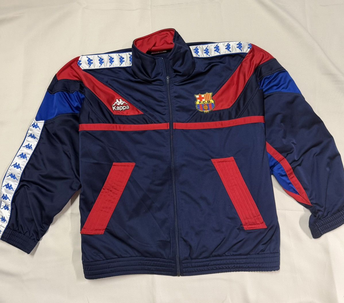Kappa 1992-1995 FC Barcelona Kappa Track Jacket Size US XL / EU 56 / 4 - 1 Thumbnail