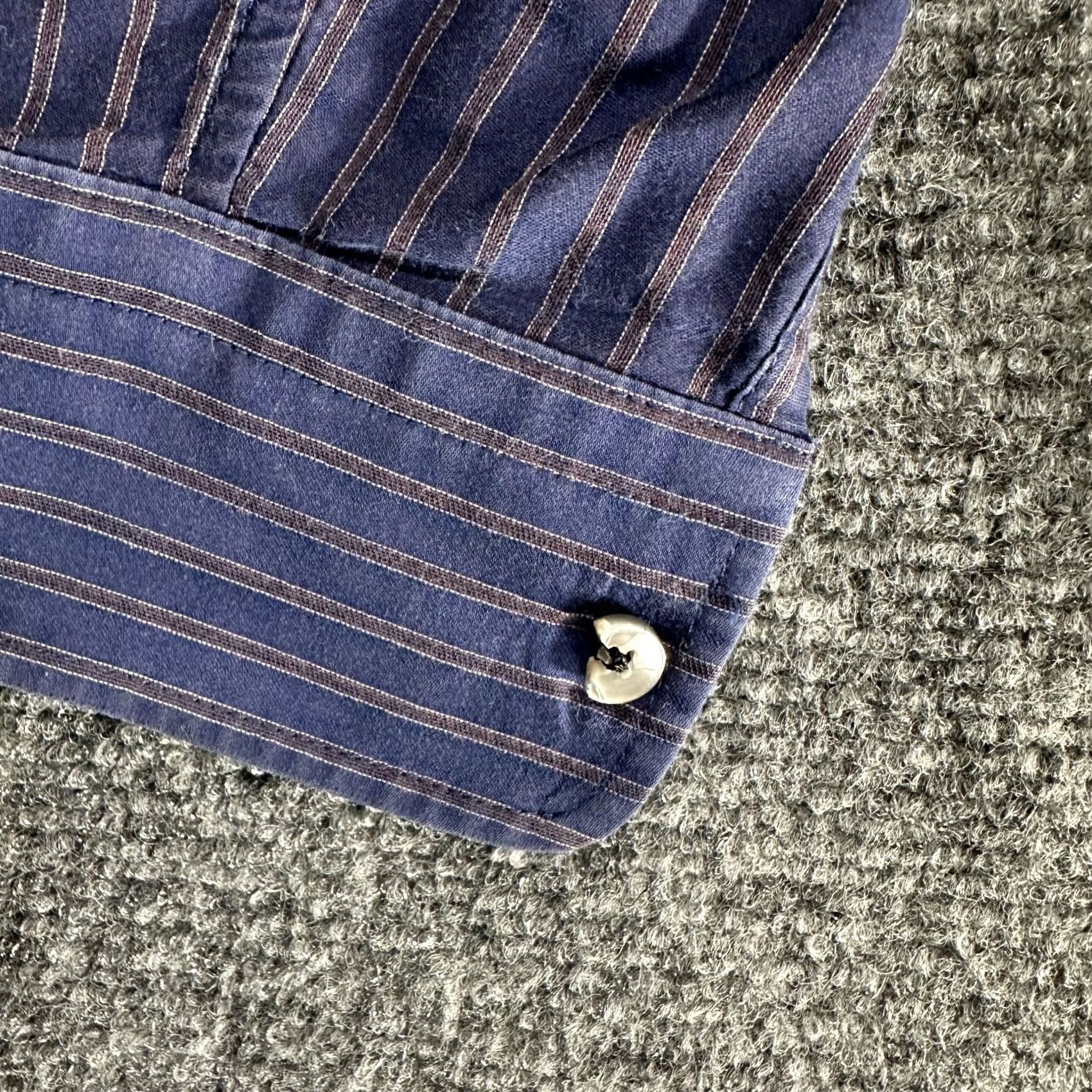 Hugo Boss HUGO BOSS Shirt Mens Medium Blue Stripe Cotton Button Up Long Sleeve Size US M / EU 48-50 / 2 - 7 Thumbnail