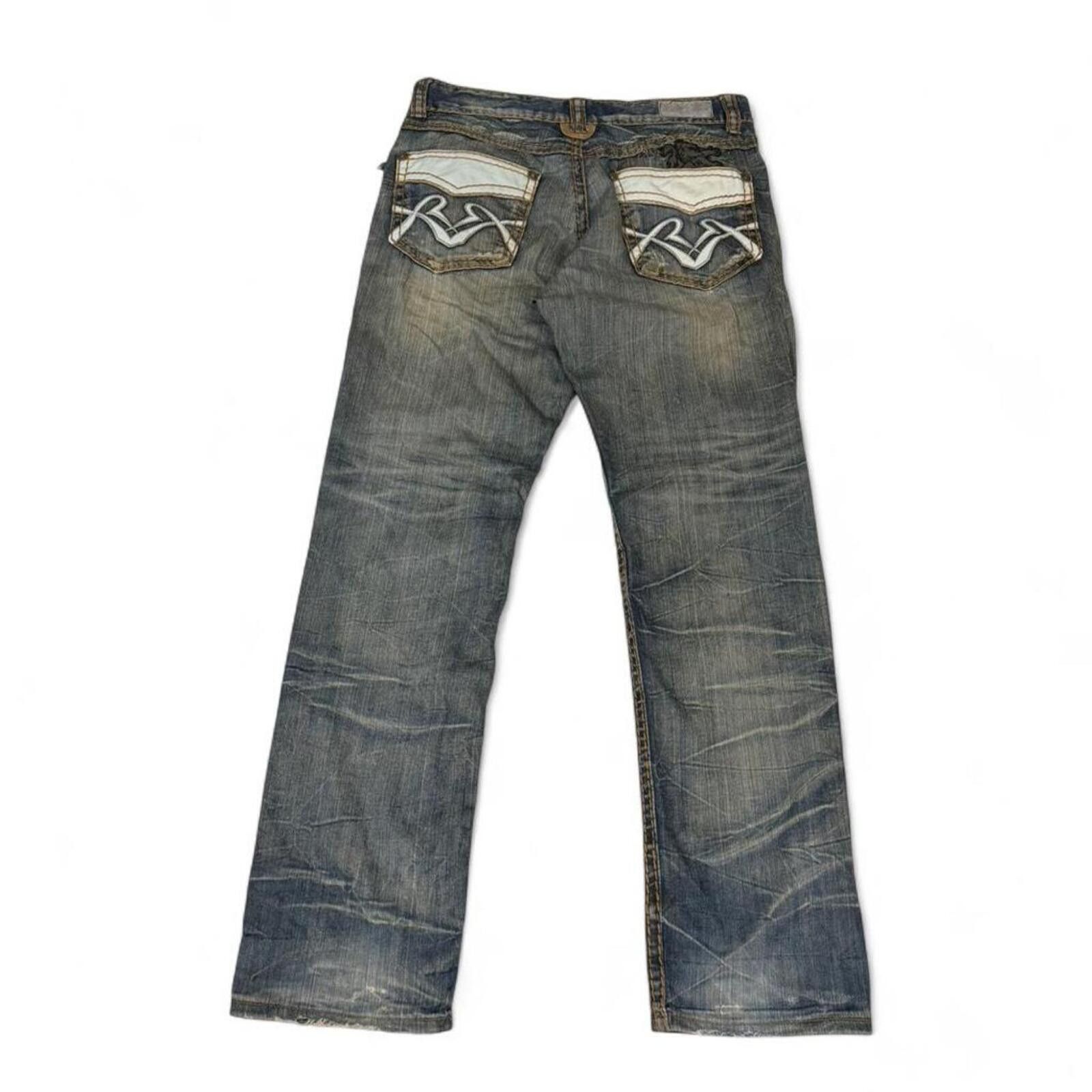 True Religion Crazy EXR mud wash denim jeans with back pockets design Size 34" / US 12 / IT 48 - 1 Thumbnail